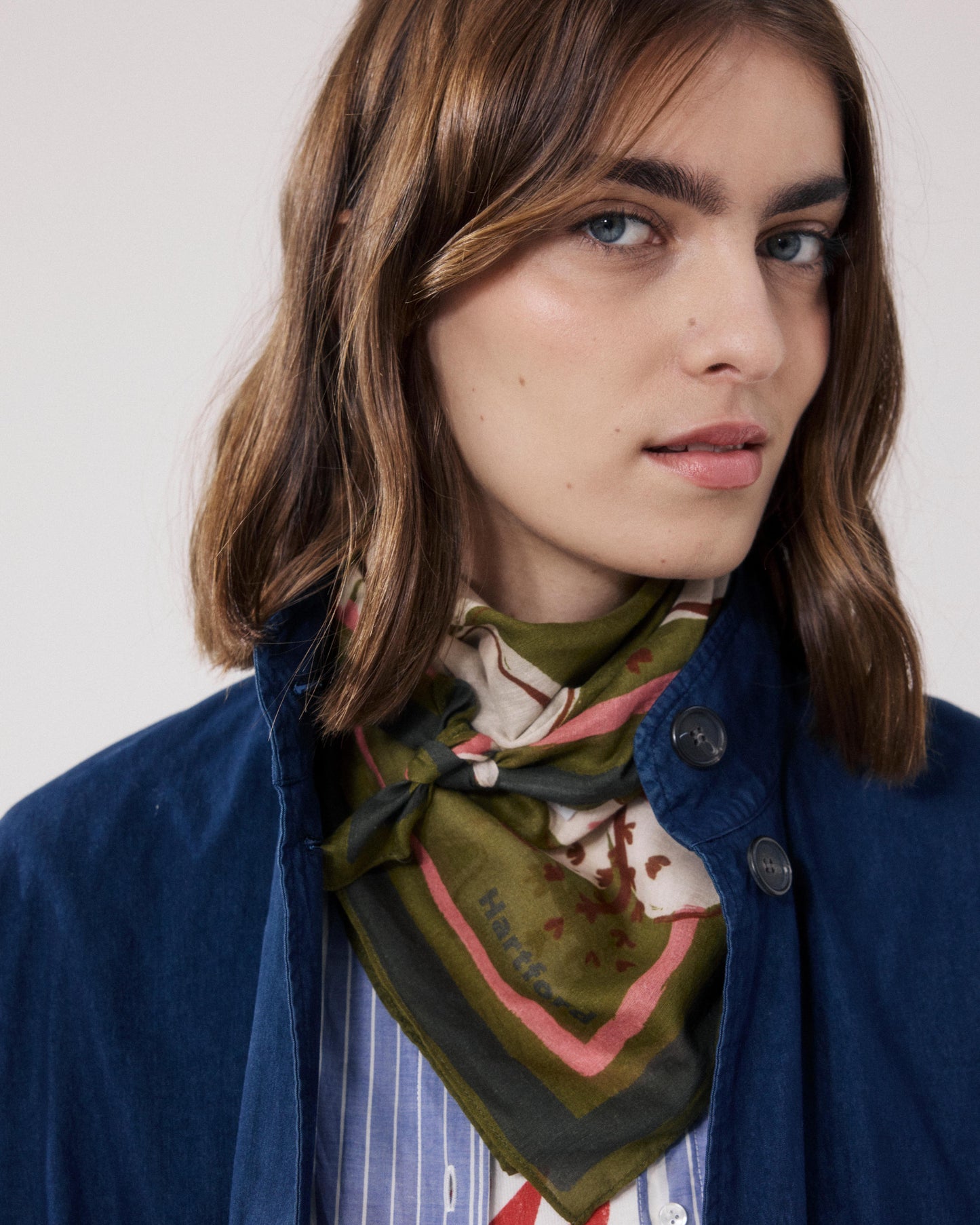 Bandana Femme en Coton Vert Hibiscus