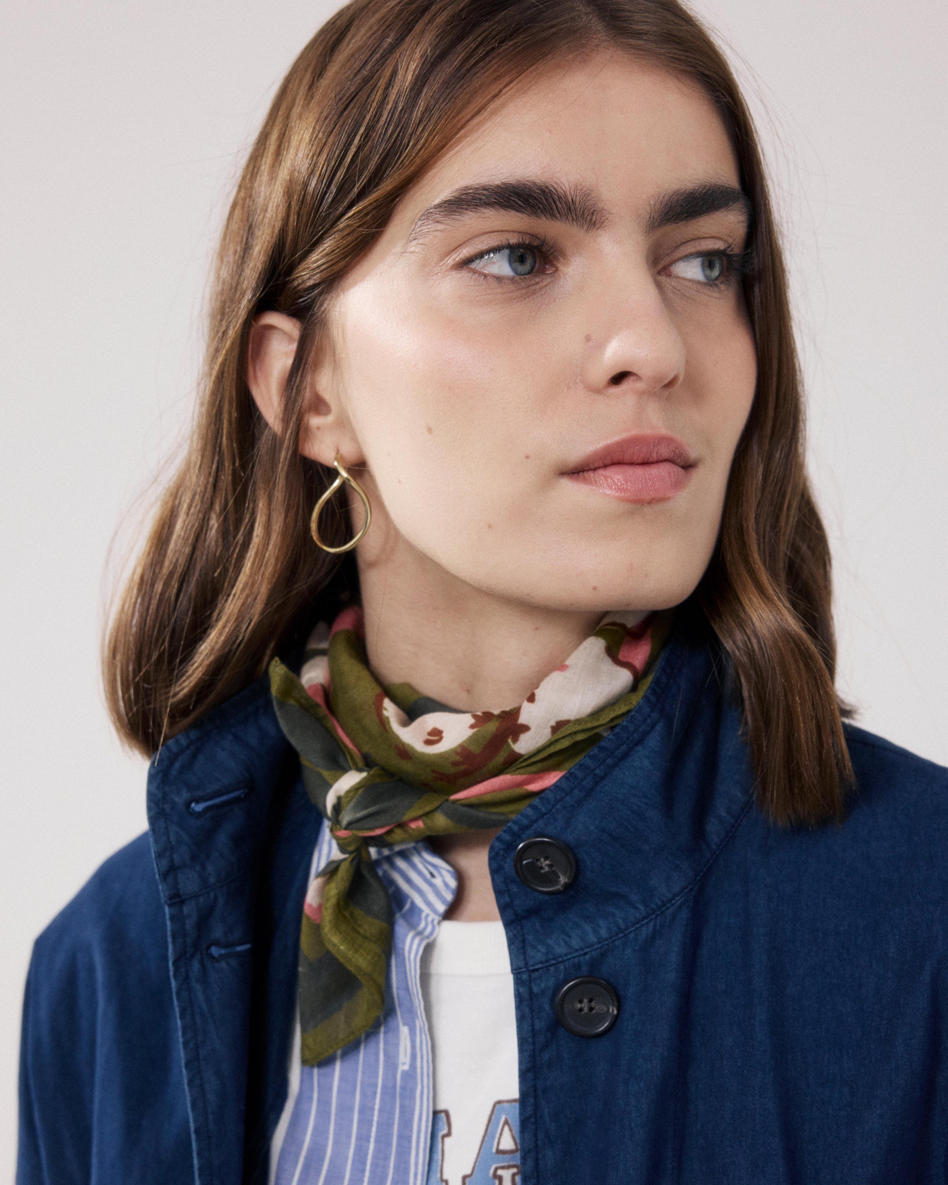 Bandana Femme en Coton Vert Hibiscus