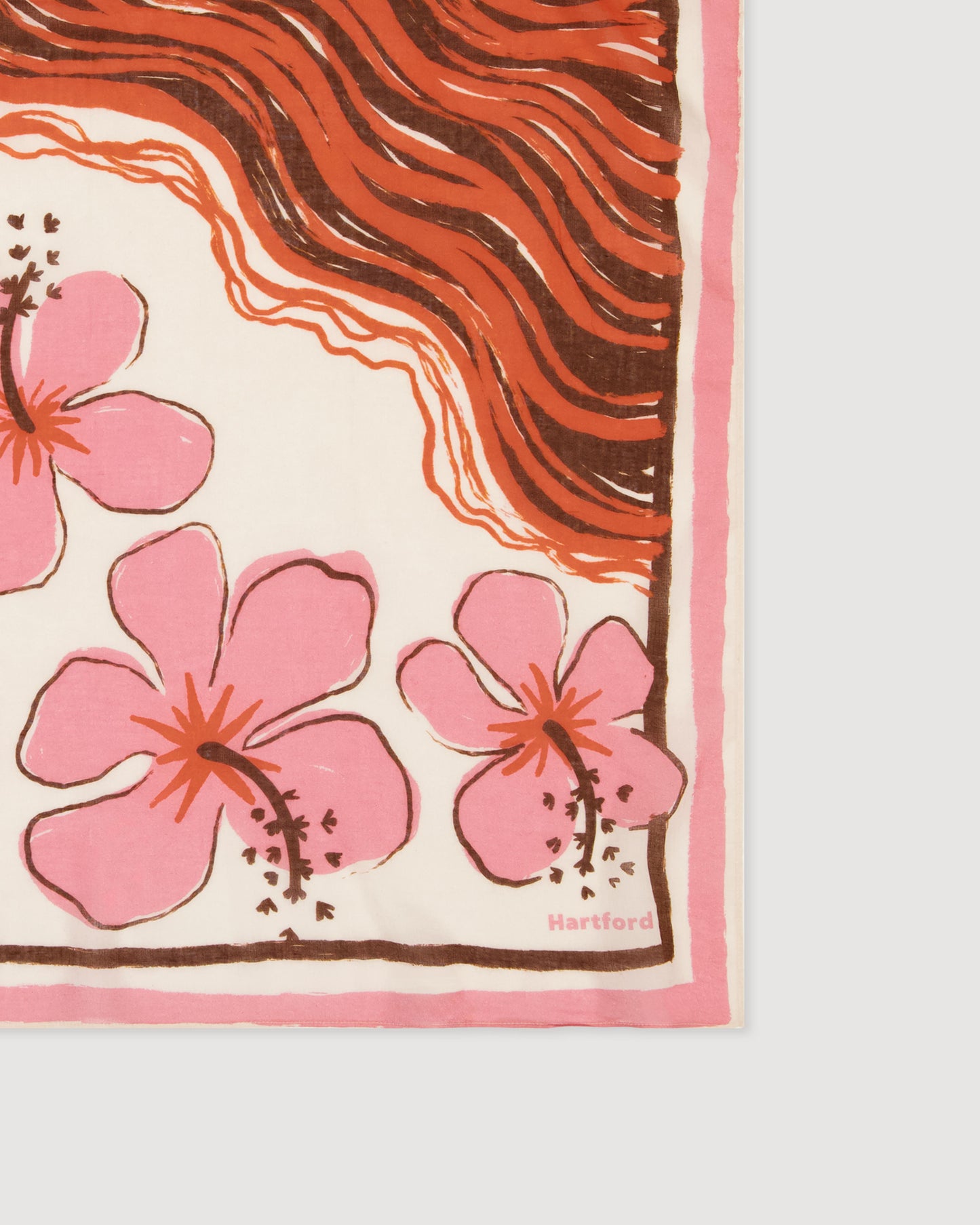 Bandana Femme en Coton Rose Hibiscus