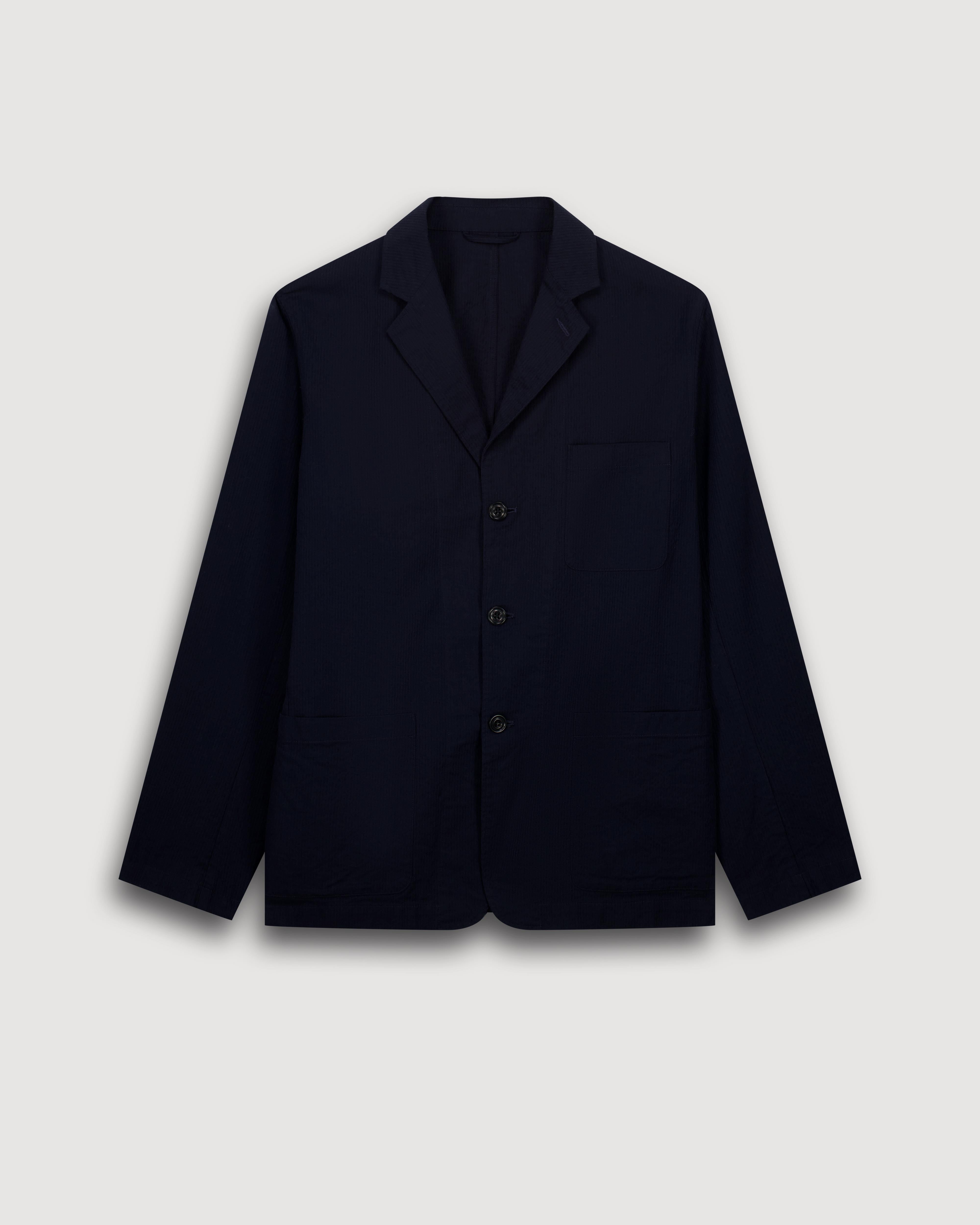 Julian Men's Navy Blue Seersucker 'Canete' Jacket BFE1113-01