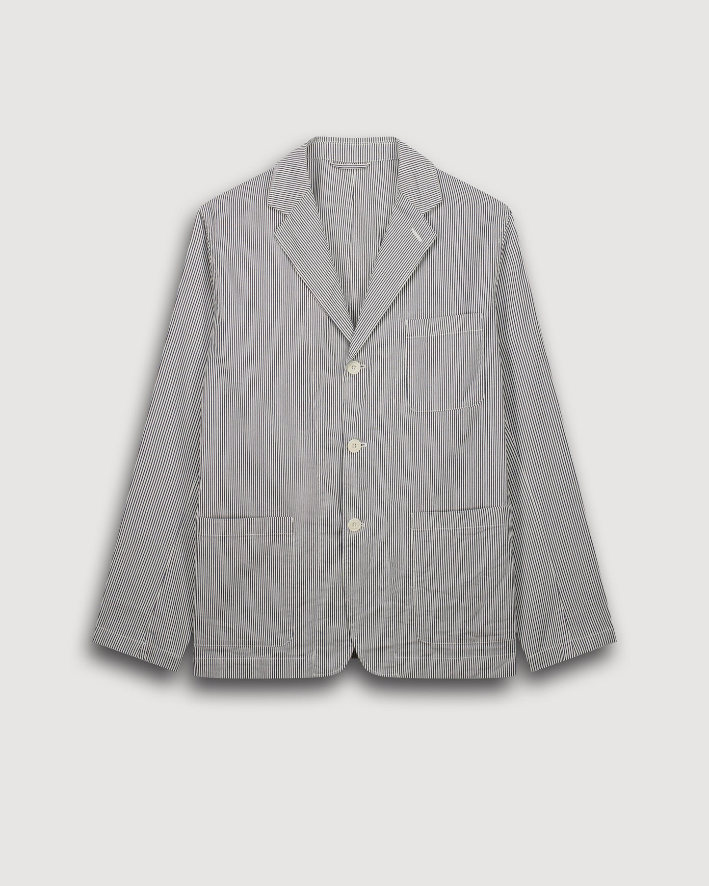 Veste Homme en Seersucker Bleu Marine & Ecru Julian BFE1113-02