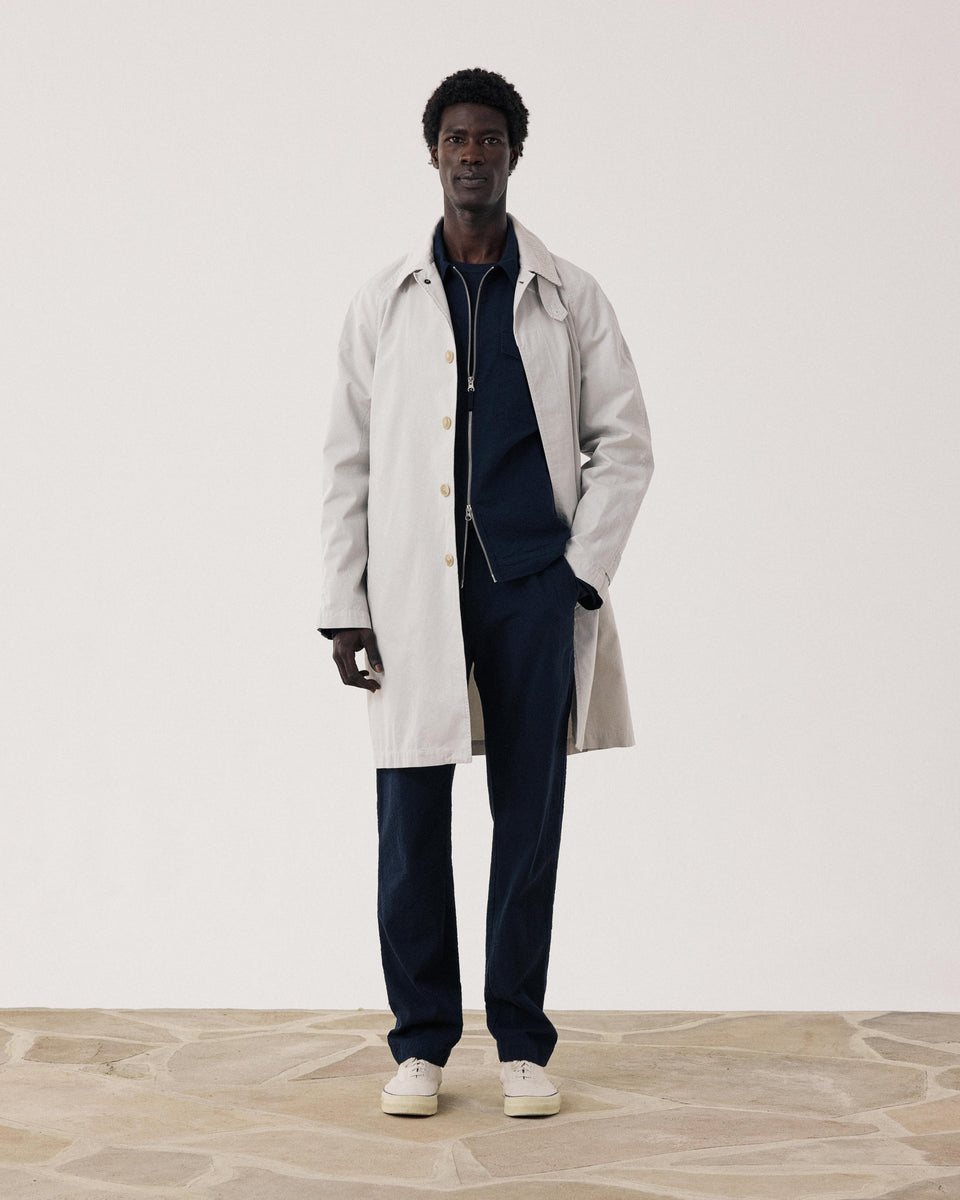 Cooler Men's Beige Cotton Gabardine Coat - Image principale