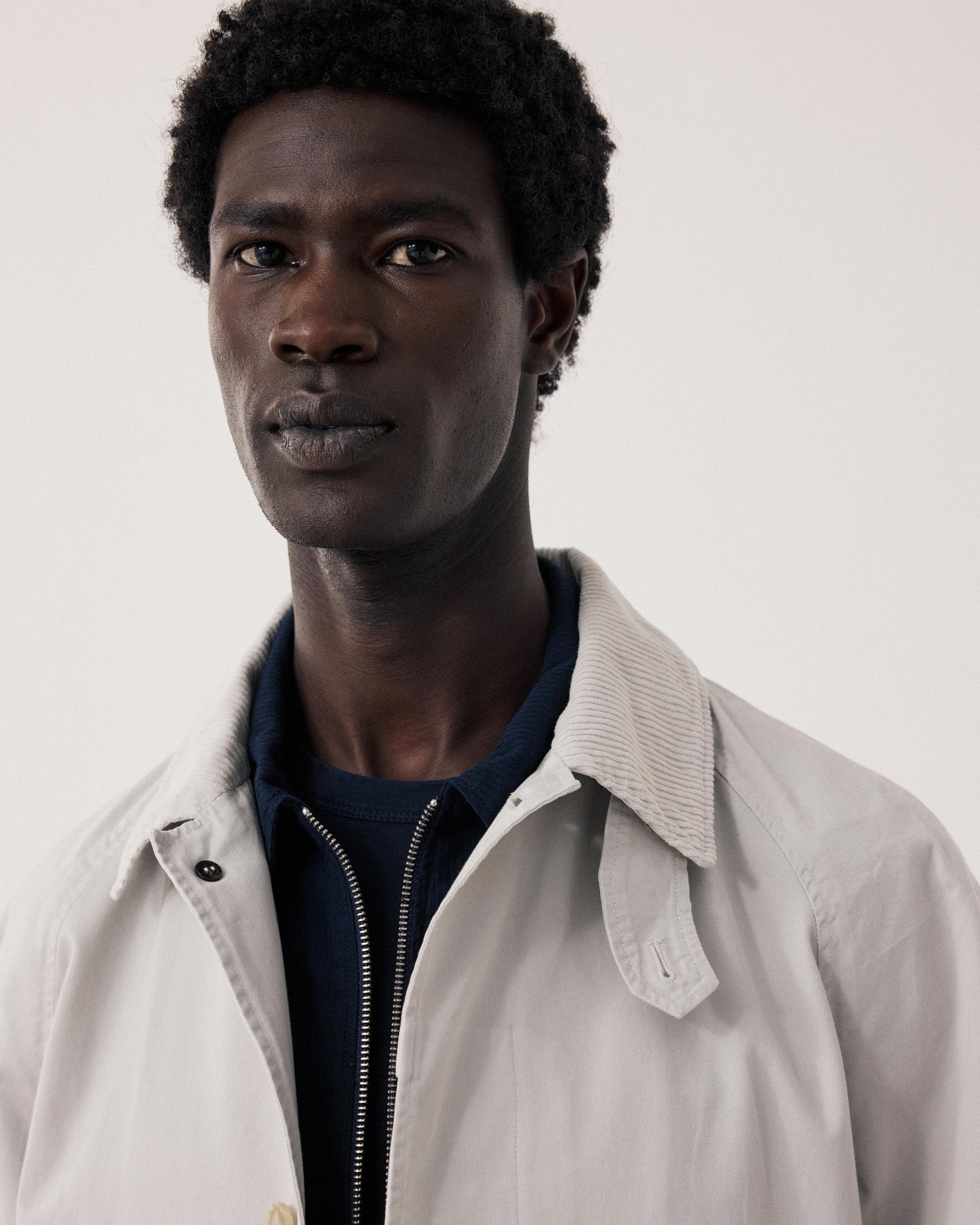 Men's Beige Cotton Gabardine Coat Cooler BFE2127-52