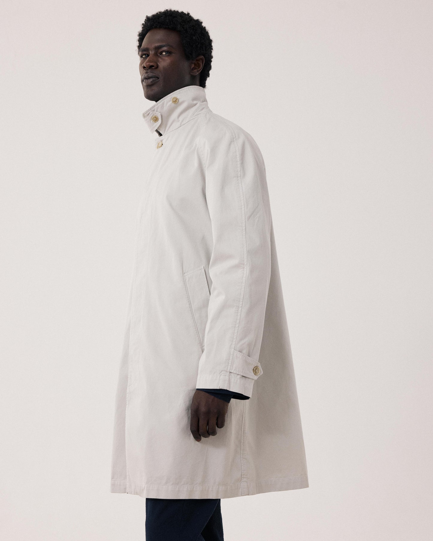 Men's Beige Cotton Gabardine Coat Cooler BFE2127-52