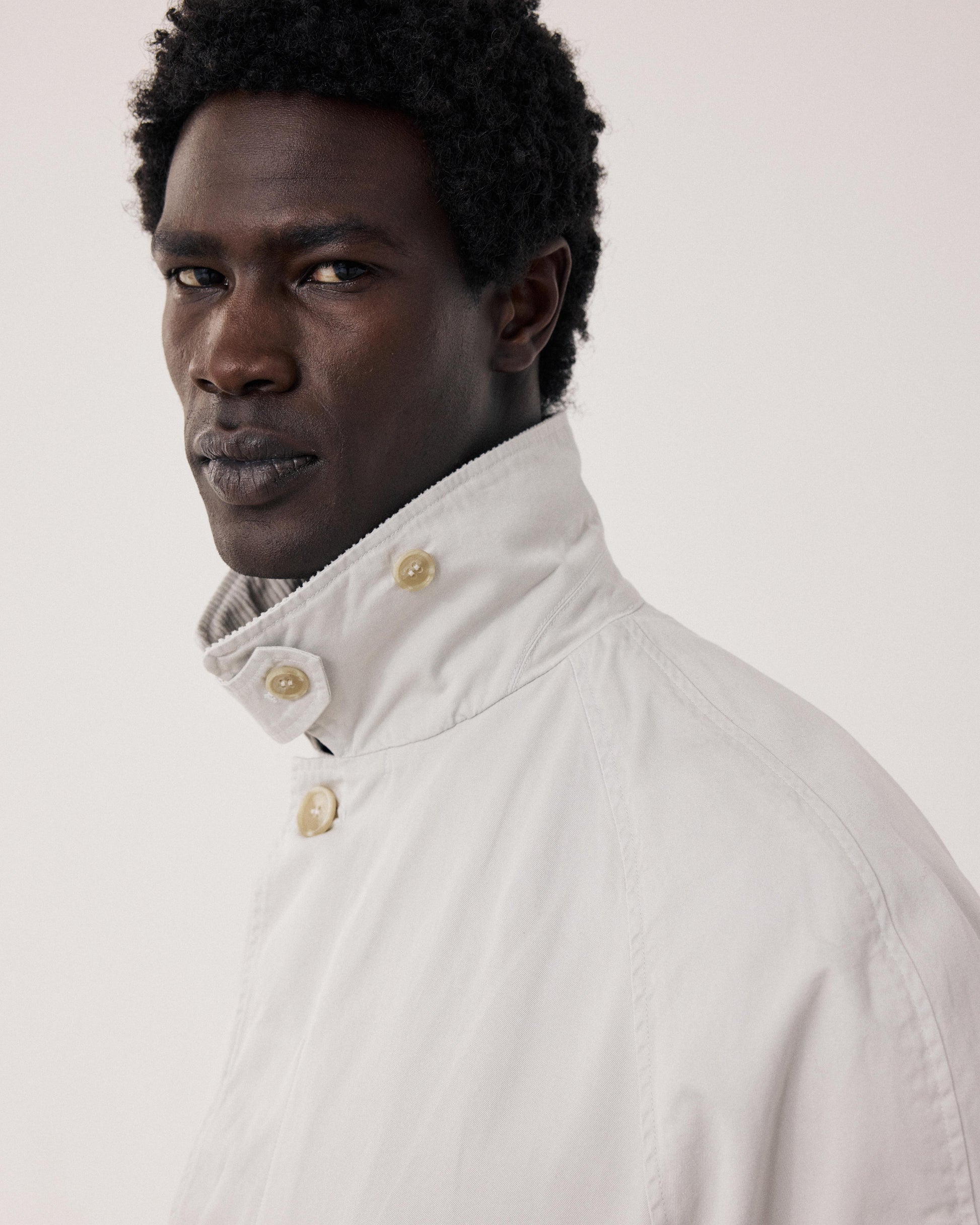 Men's Beige Cotton Gabardine Coat Cooler BFE2127-52