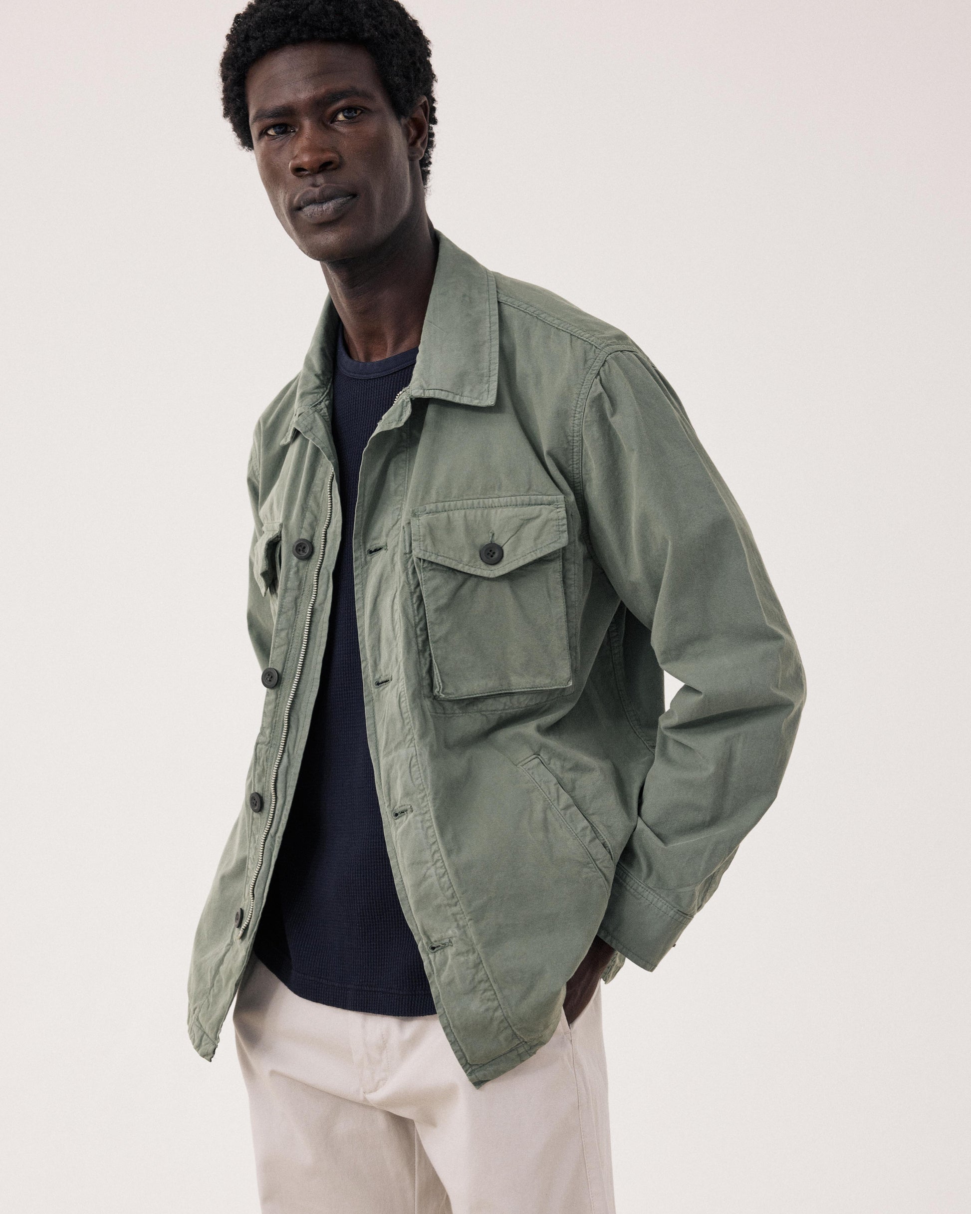 Veste Homme en Chino Vert Militaire Jonah BFE3123-02