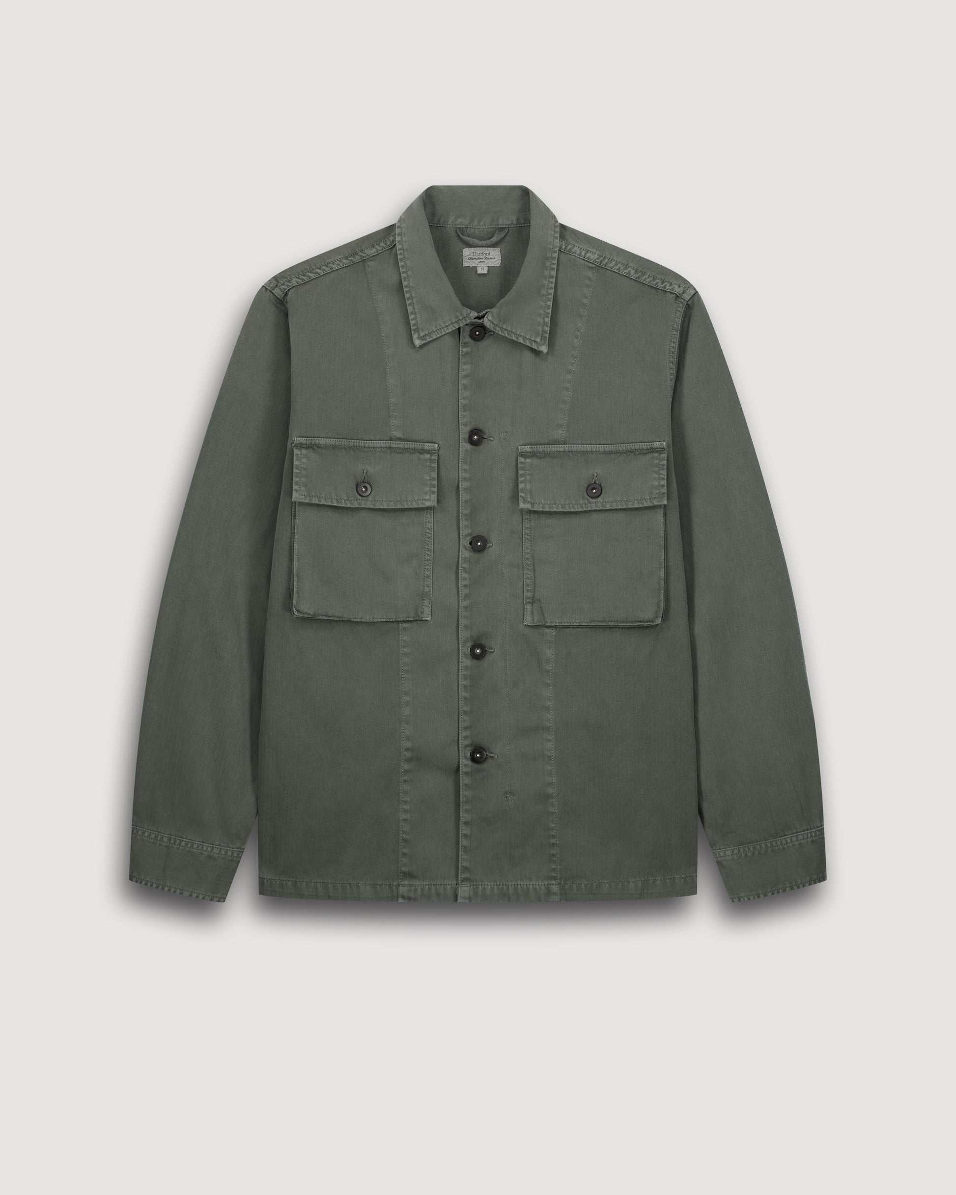 Veste Homme en Coton à Chevrons Vert Militaire Dar BFE5124-02
