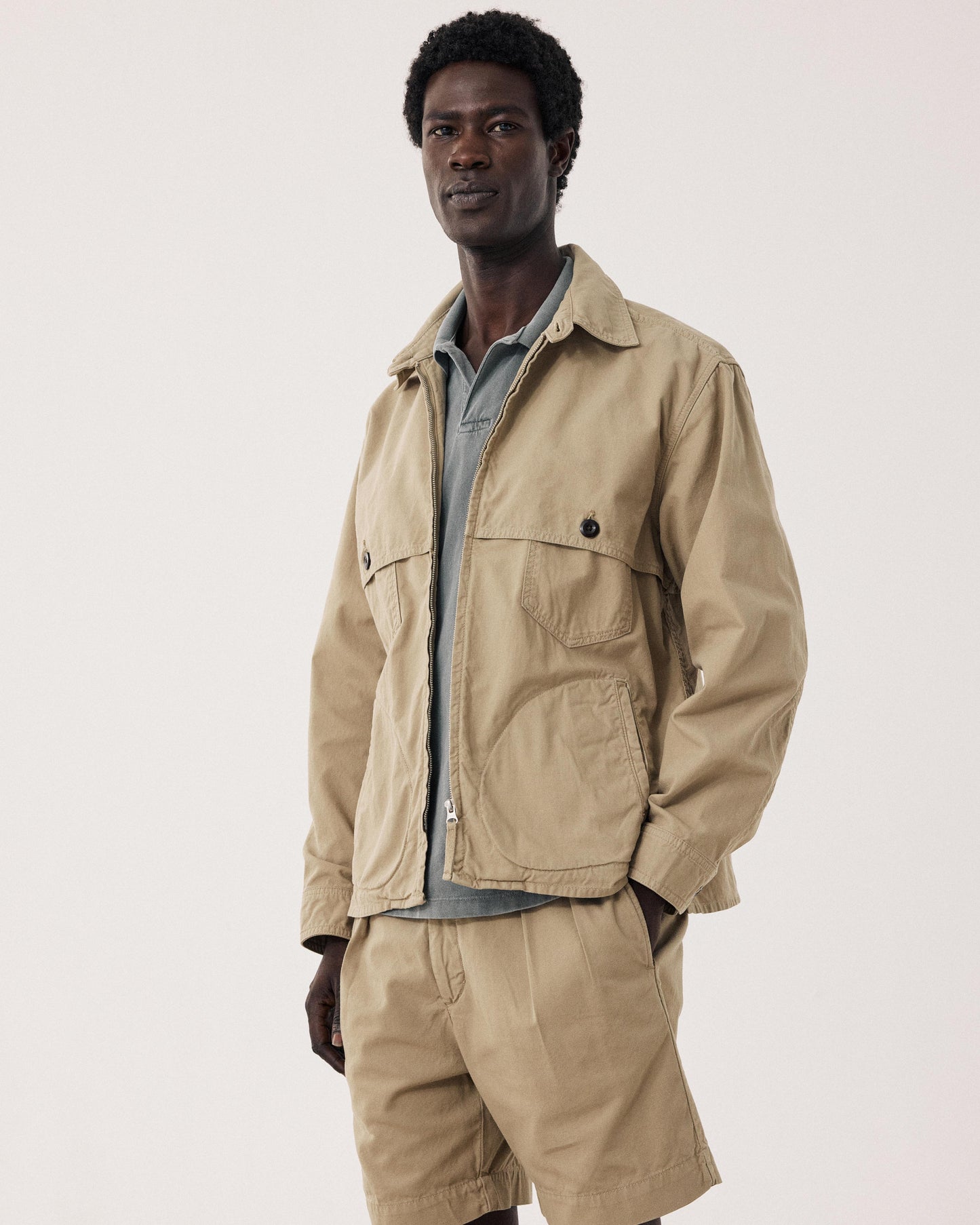 Veste Homme en Coton Beige Drill BFE9126-02