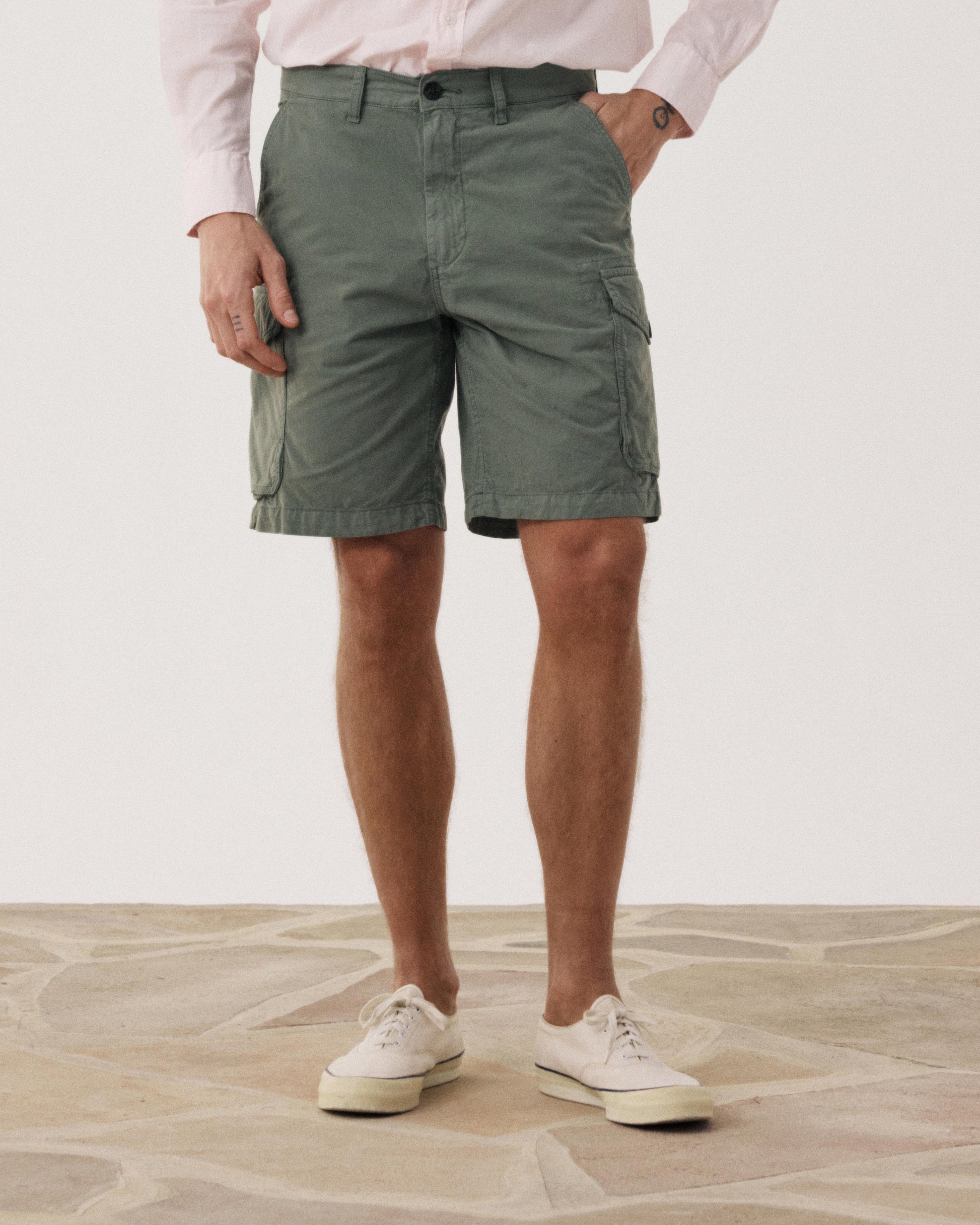 Men's Military Green Chino Shorts Battle BFF1123-02