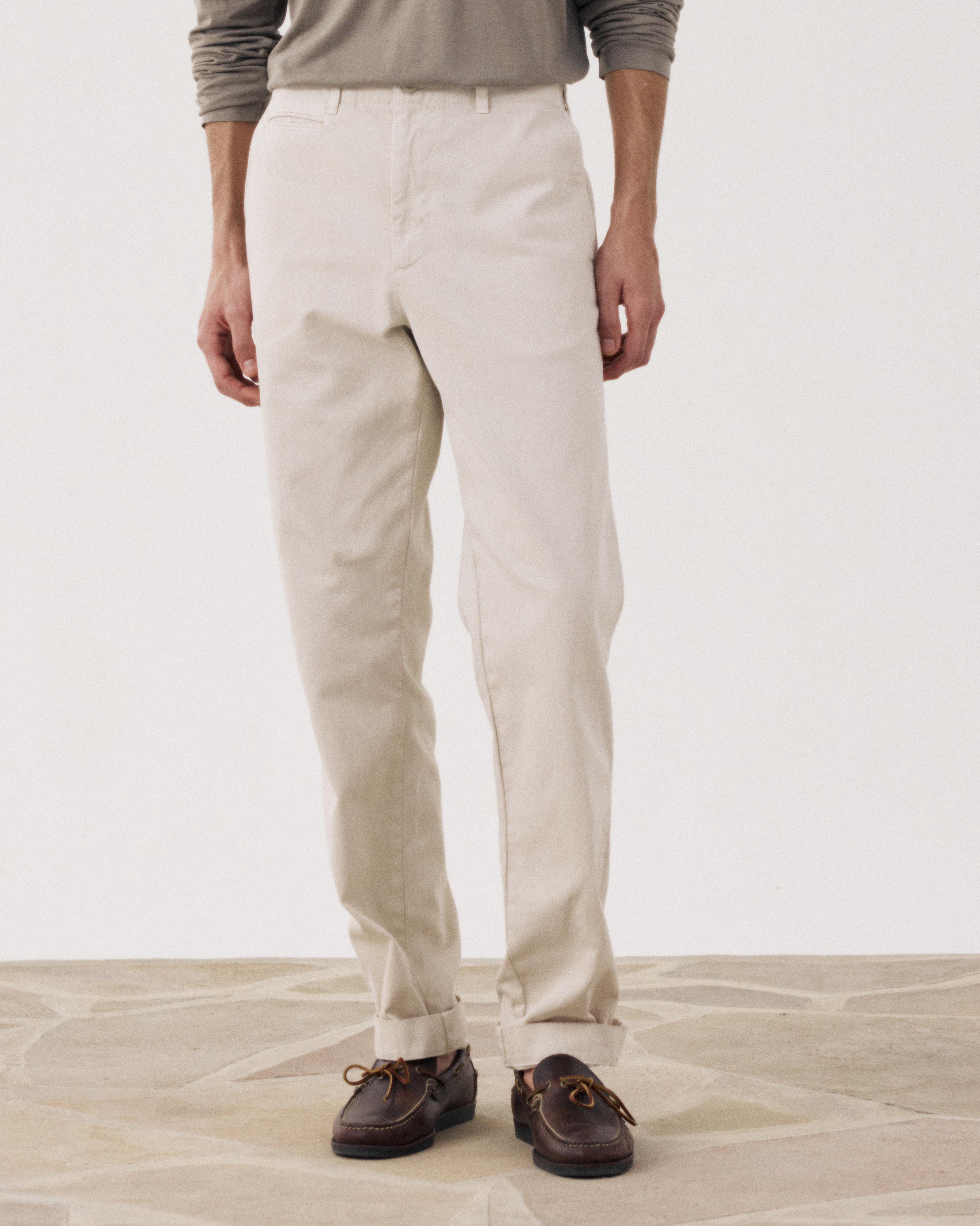 Men's Beige Herringbone Cotton Pants Taos BFF5124-04