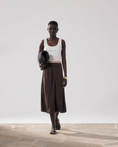 Rok voor dames van Lyocell & Katoen, bruin Jima