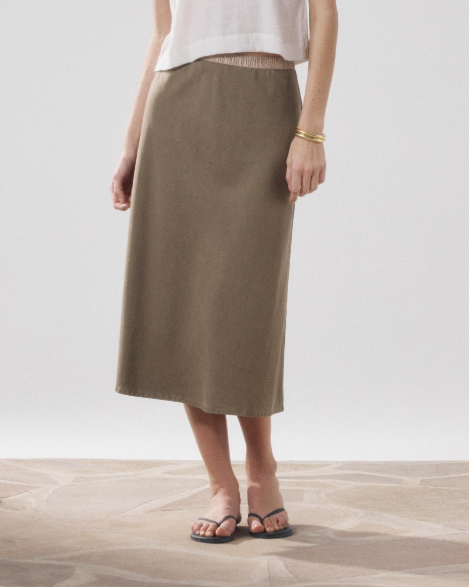 Jupe Femme en Lyocell & Coton Khaki Jima - Image 3