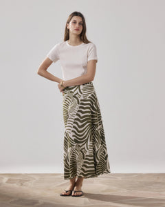 Jupe Femme en Lin & Viscose Beige Julia