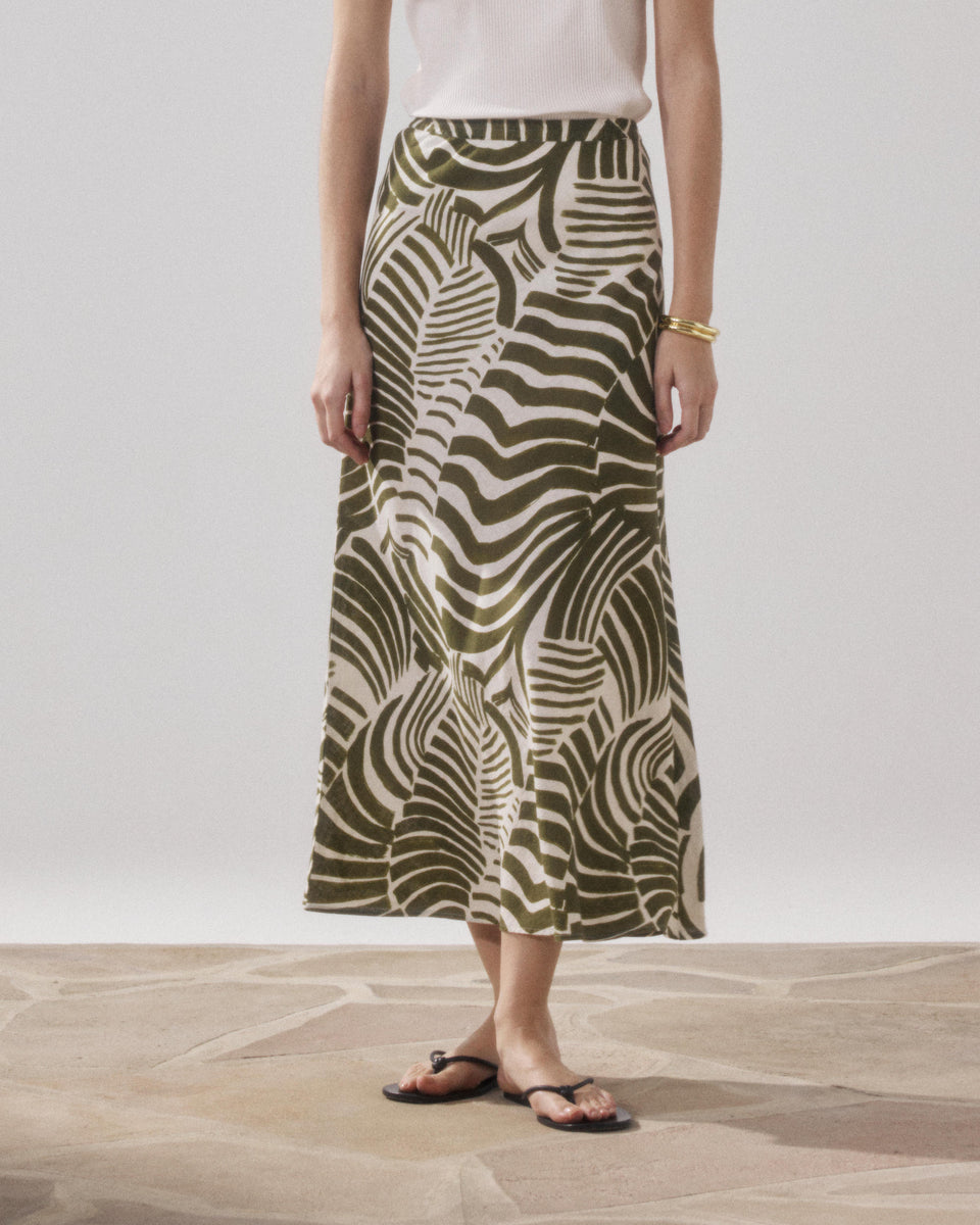 Jupe Femme en Lin & Viscose Beige Julia - Image 3