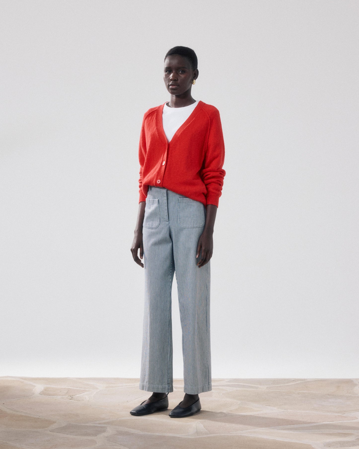 Women's Red Flamed Cotton Cardigan Montana BFMI516-04