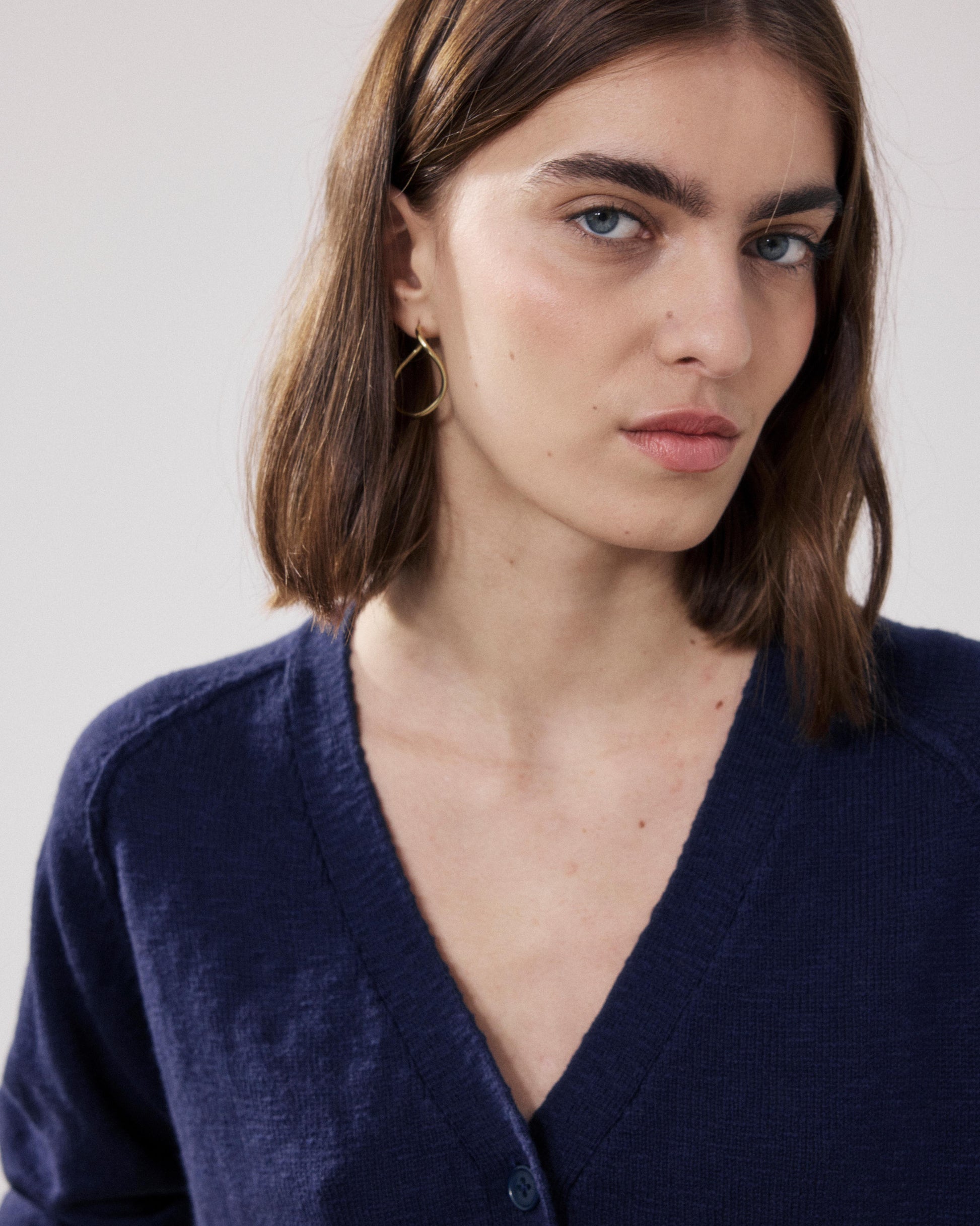 Women's Navy Blue Flamed Cotton Cardigan Montana BFMI516-05