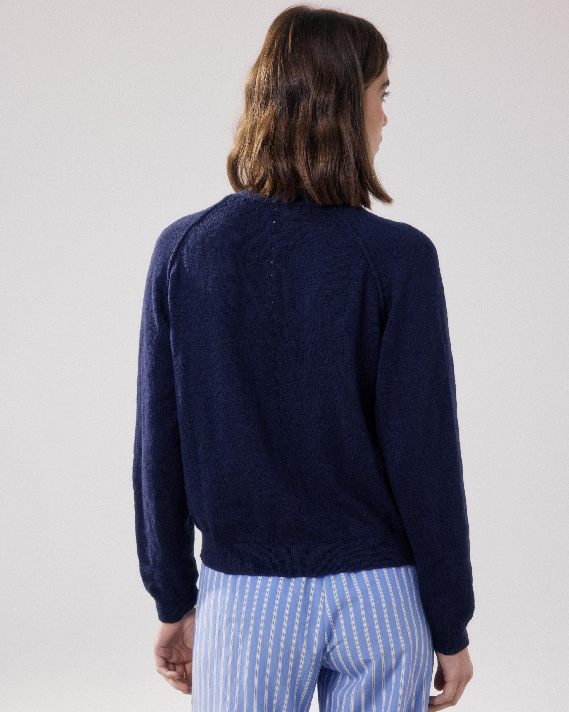 Women's Navy Blue Flamed Cotton Cardigan Montana BFMI516-05