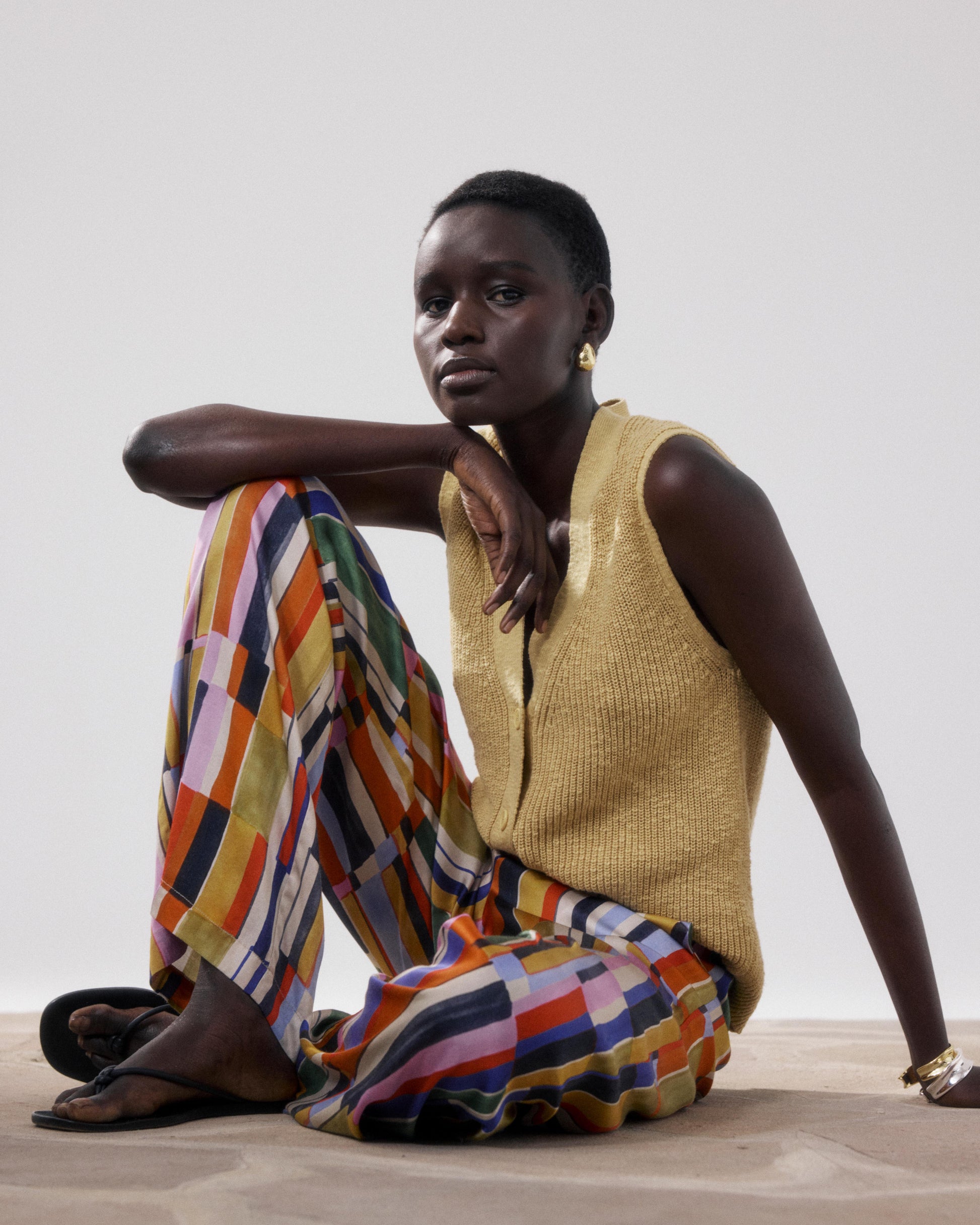 Women's Mustard Flamed Cotton Sweater Molka BFMK516-02