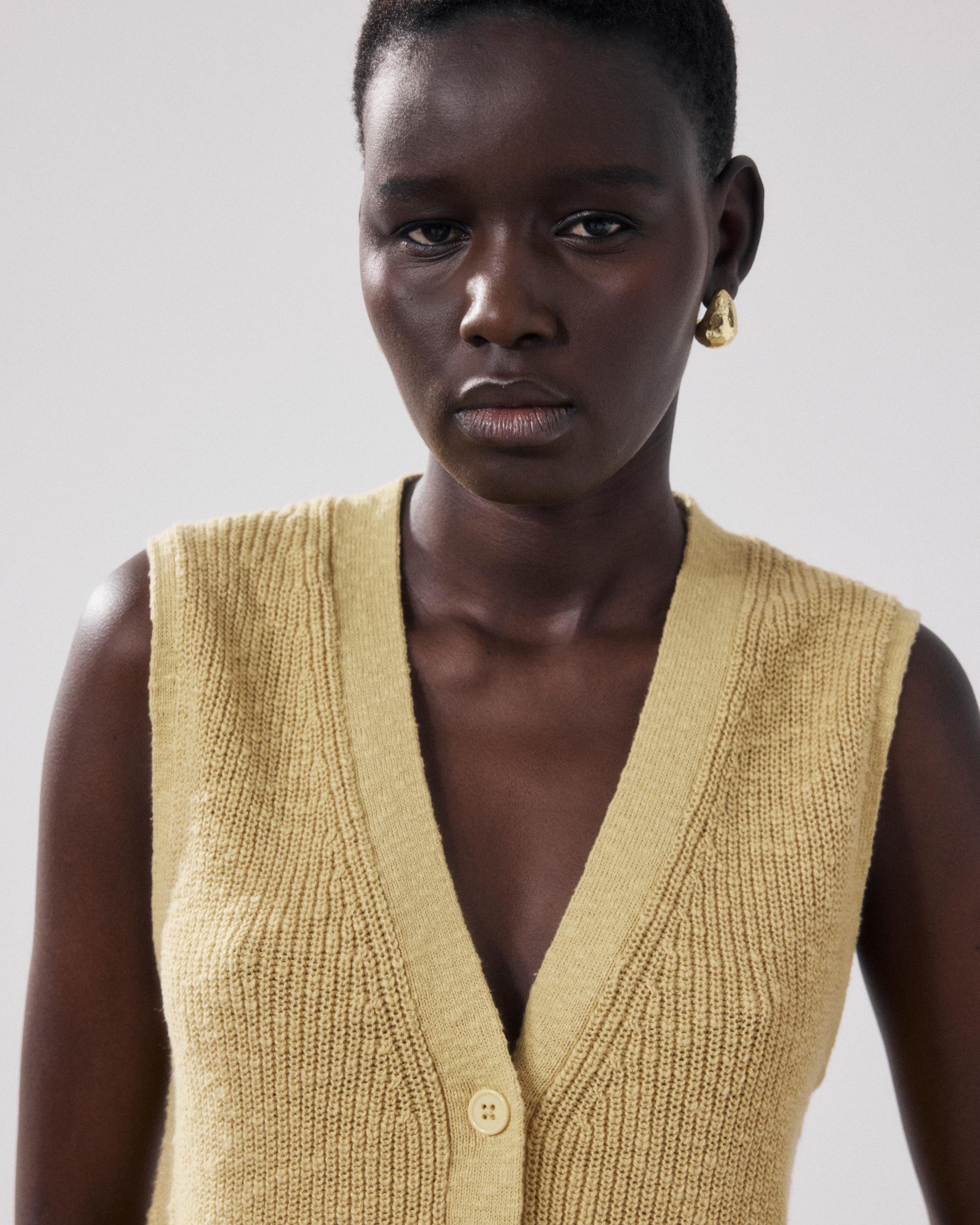 Women's Mustard Flamed Cotton Sweater Molka BFMK516-02