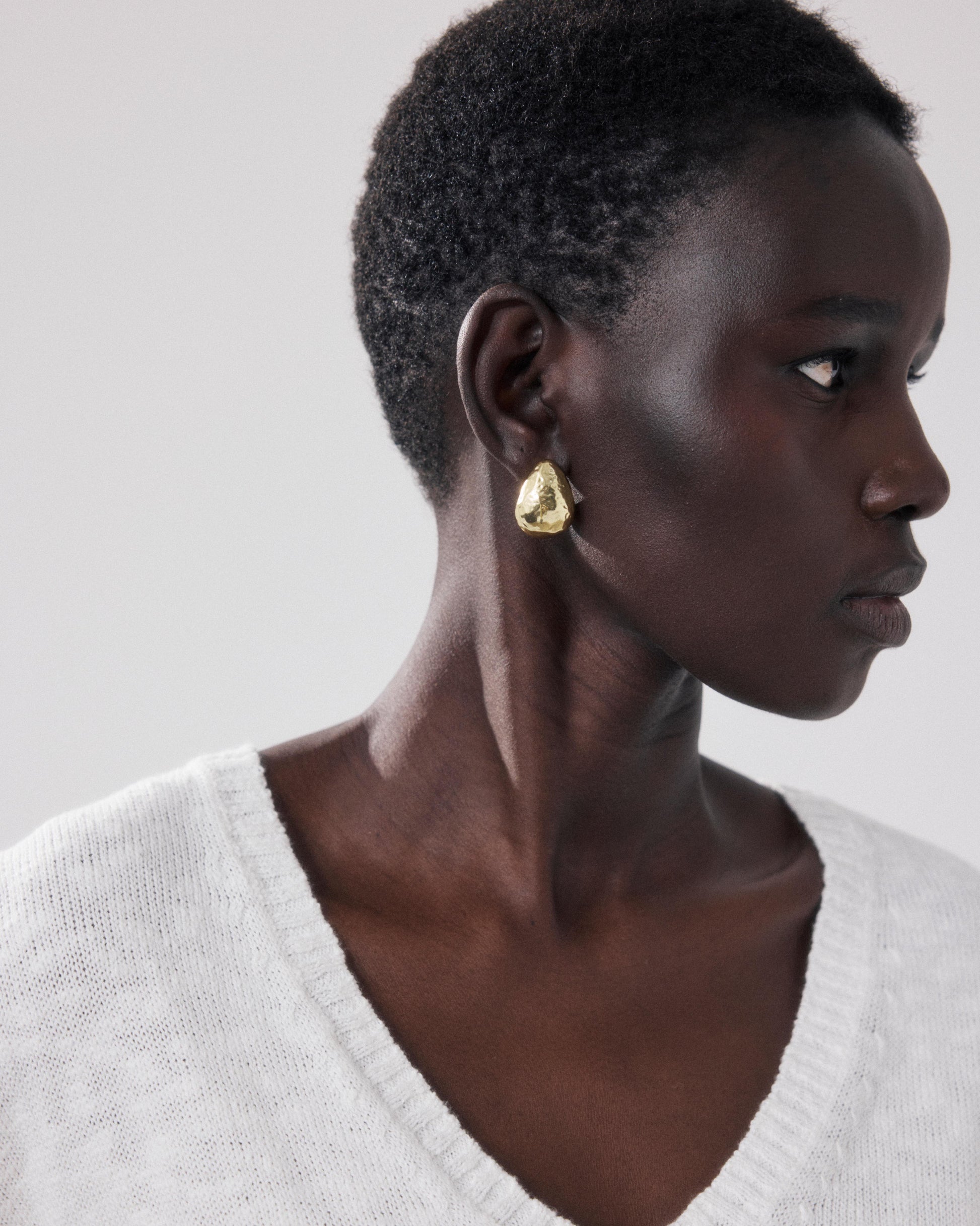 Women's Off-white Flamed Cotton Sweater Mirisa BFML516-01