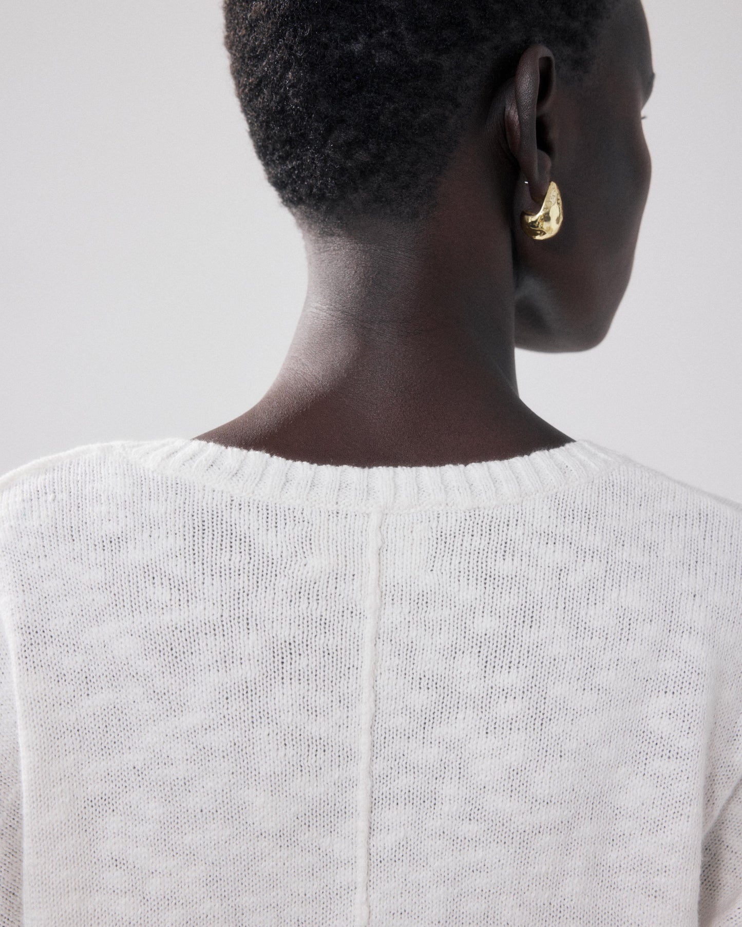 Women's Off-white Flamed Cotton Sweater Mirisa BFML516-01