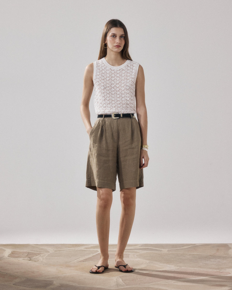 Mack Women's Ecru Flamed Cotton Sweater - Image alternative