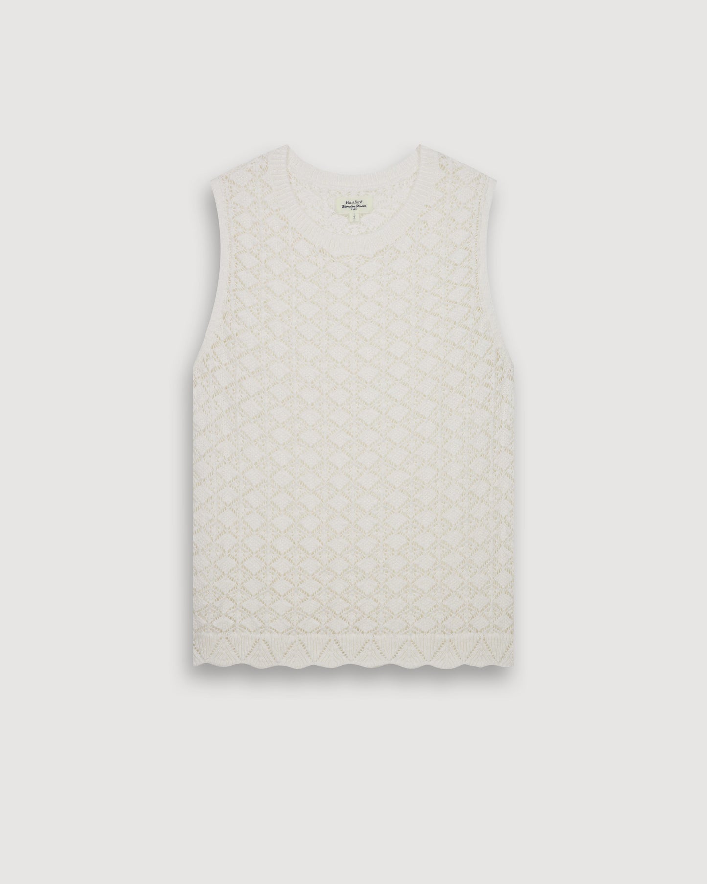 Pull Femme en Coton Flammé Ecru Mack