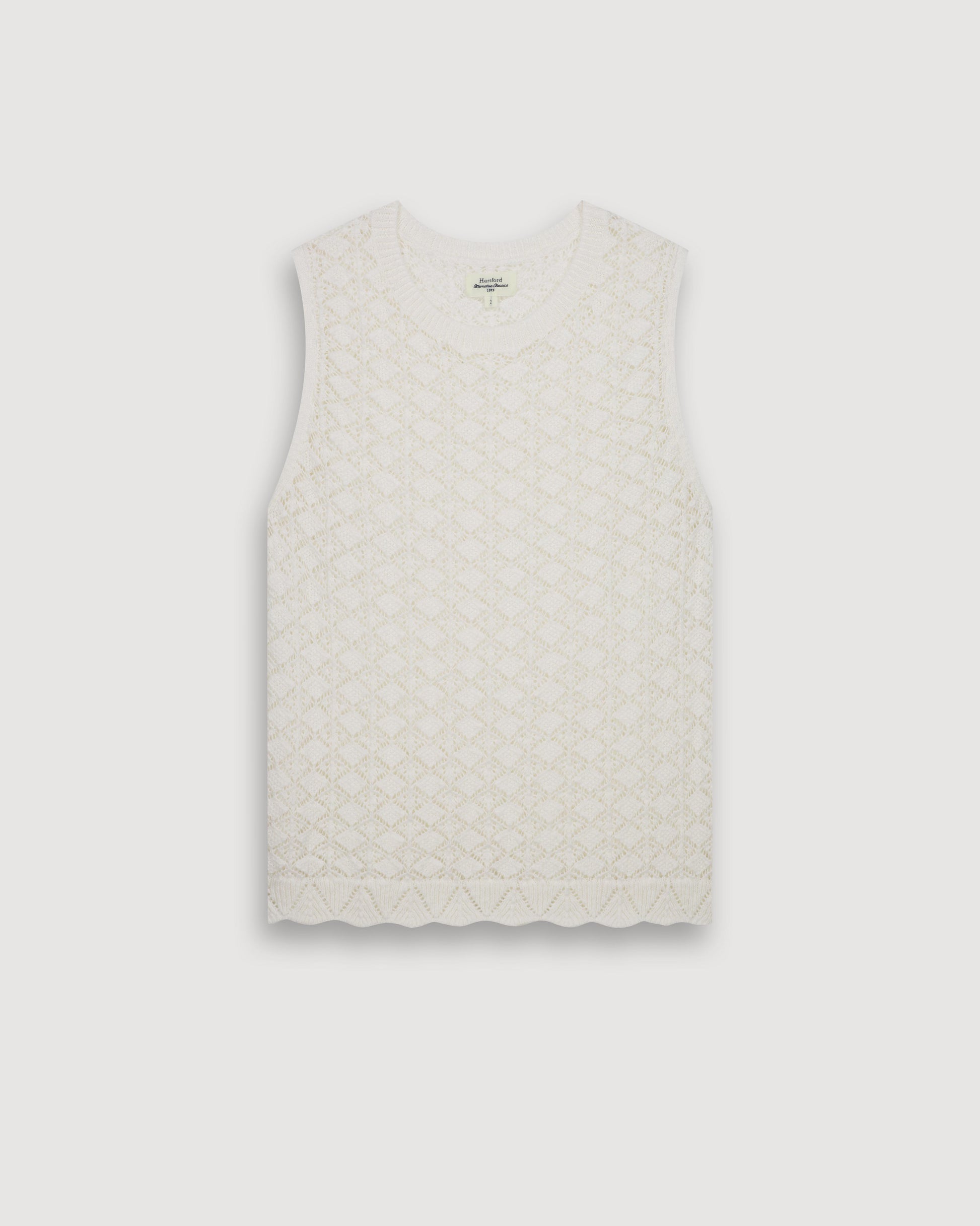 Pull Femme en Coton Flammé Ecru Mack