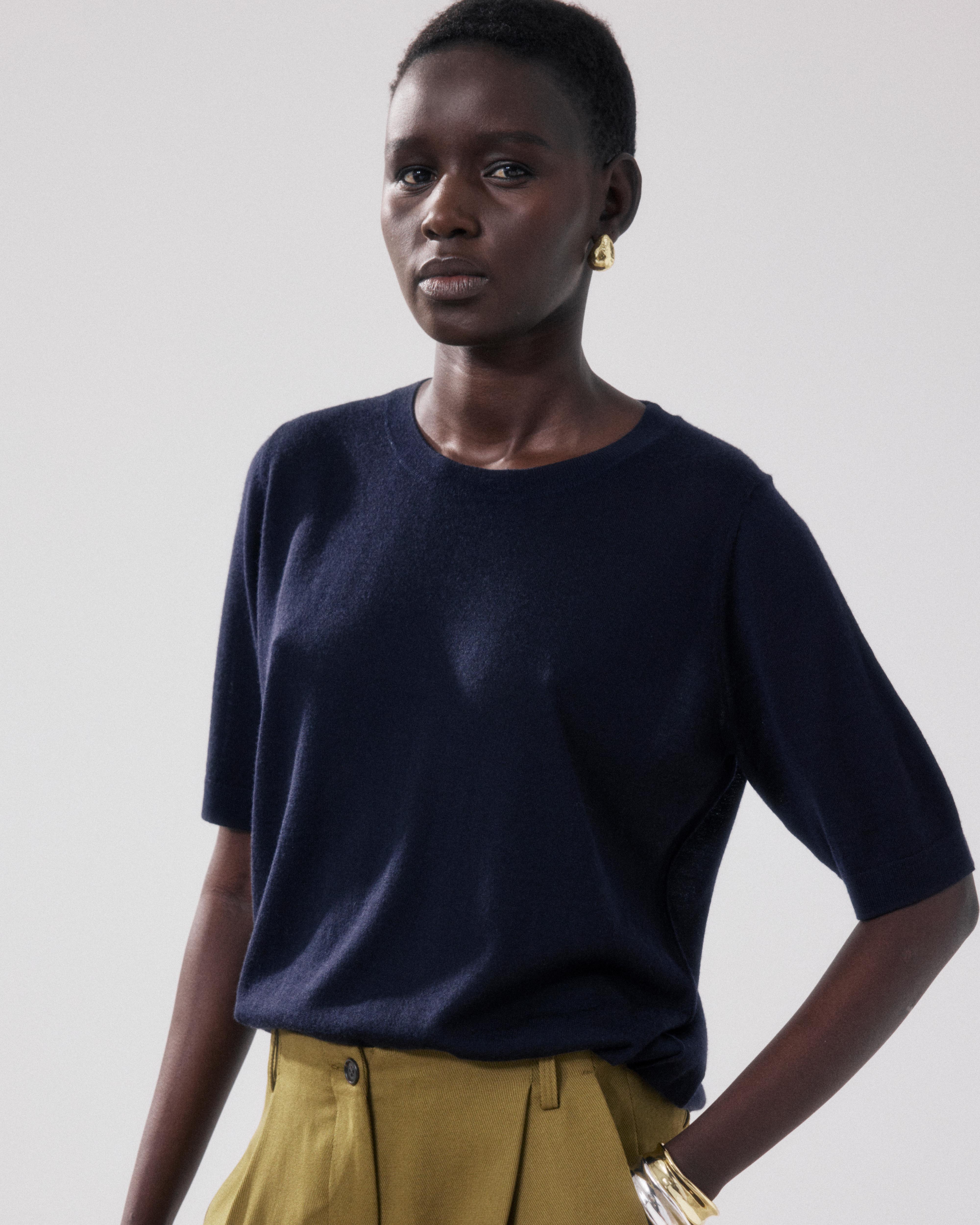 Matija Women's Navy Blue Merino Wool Sweater BFMW518-03 - Women's
