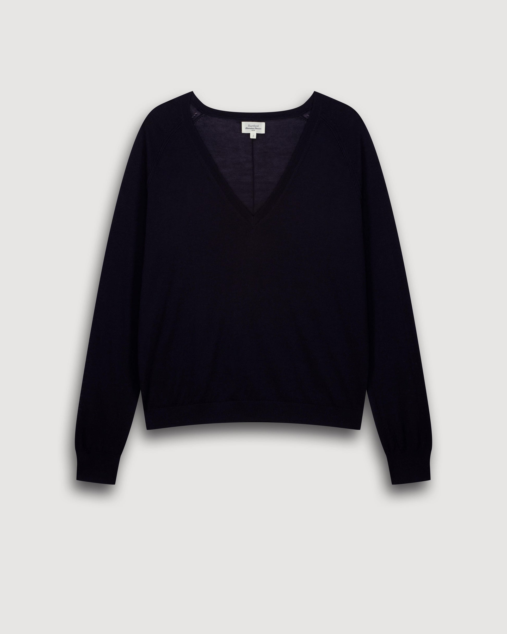 Pull Femme en Laine Mérinos Bleu Marine Miatile