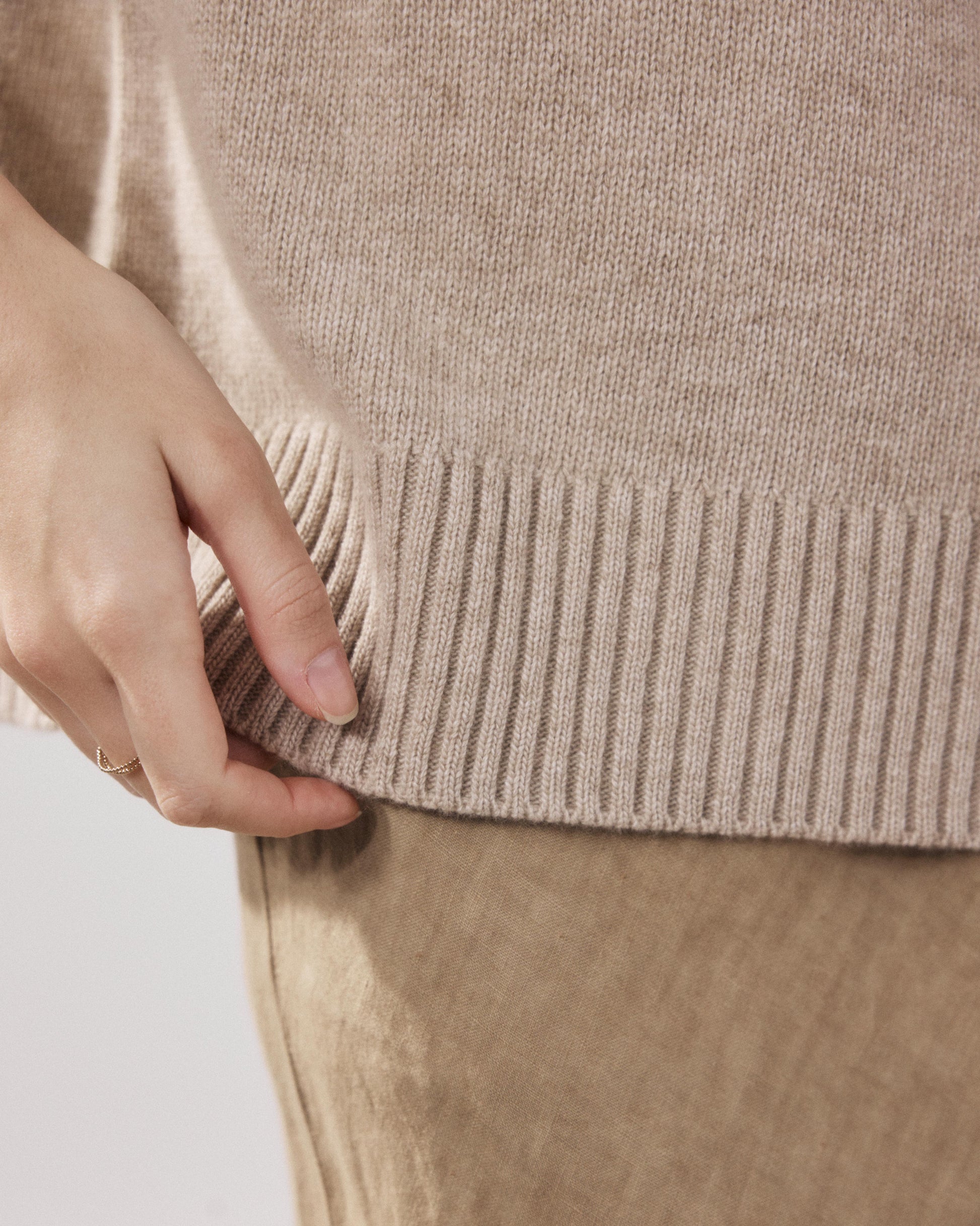 Pull Femme en Laine & Cachemire Ecru Mungo BFMY519-01