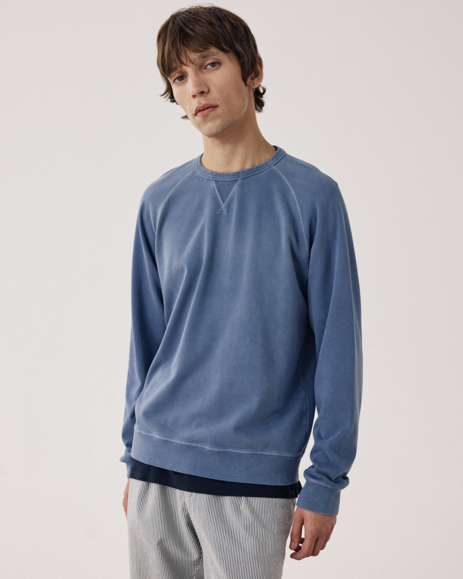 Sweatshirt Homme en Coton Bleu Denim BFP2312-04