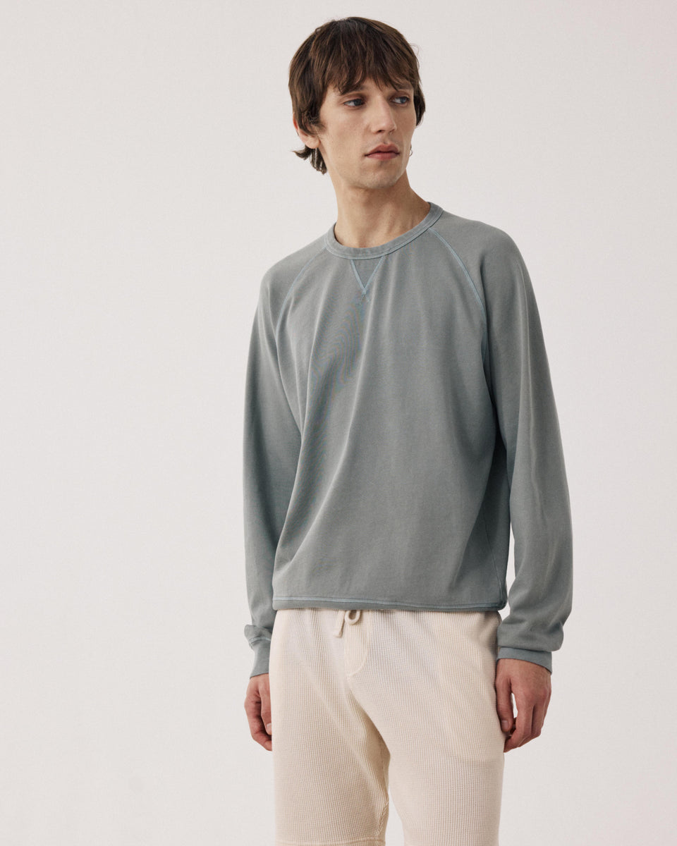  Men's Military green Flamed Cotton Sweatshirt - Image principale