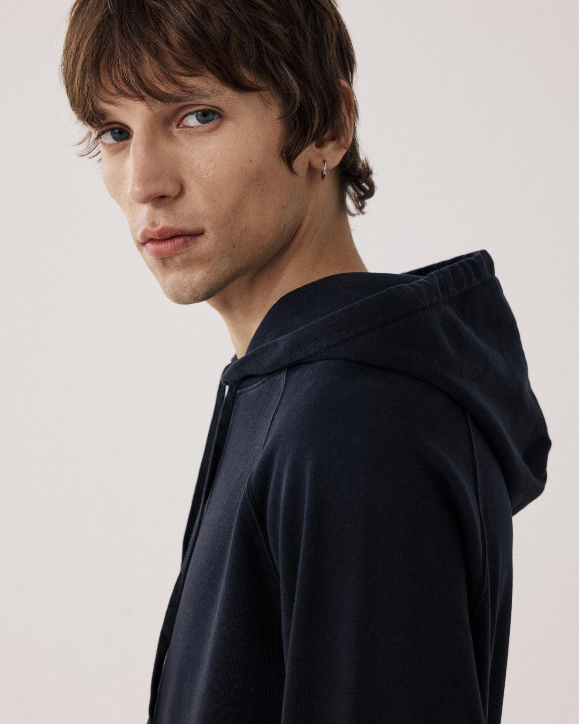 Sweatshirt Homme en Coton Noir Hoody BFP3312-02