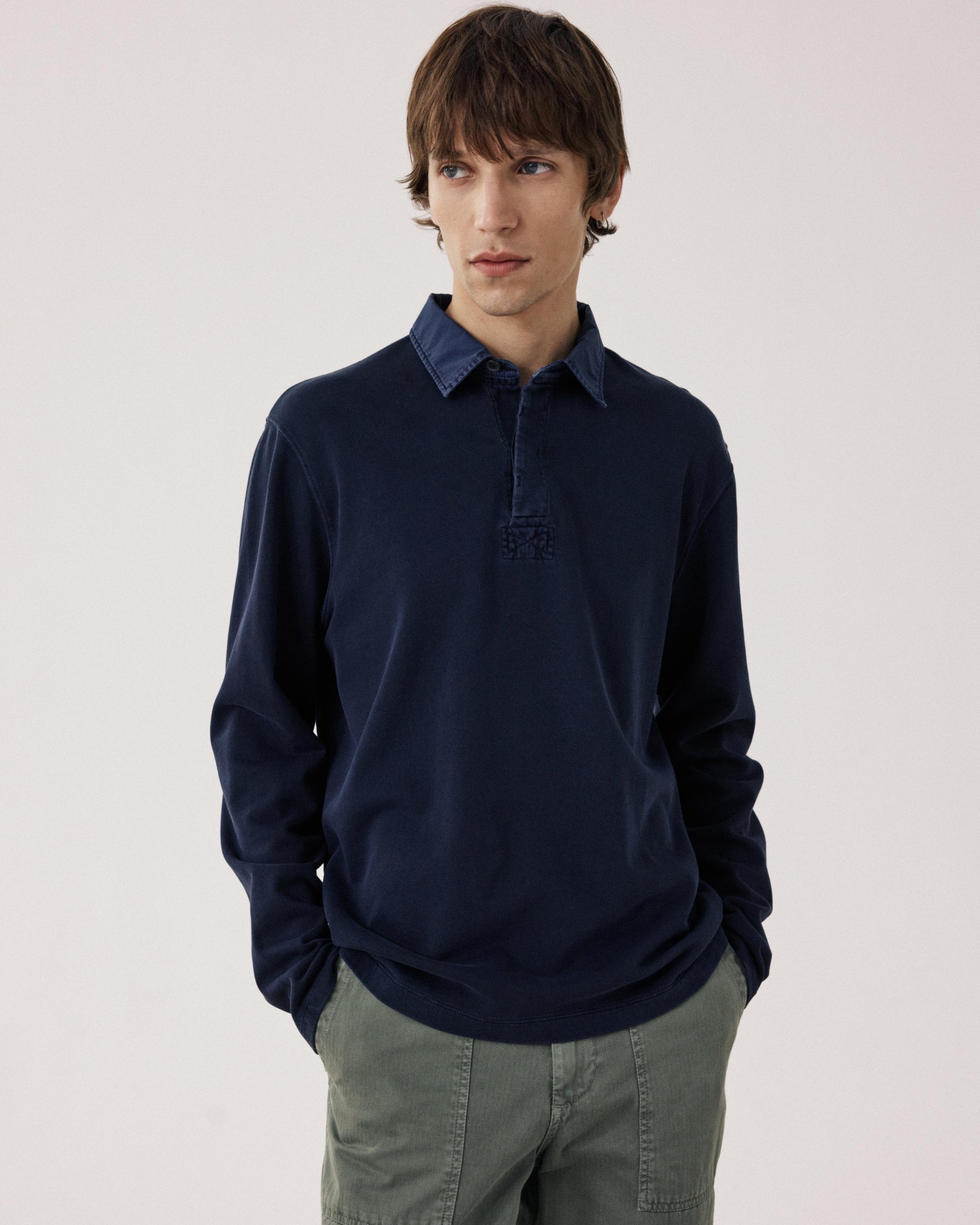 HerenSweatshirt van katoen, marineblauw Rugby BFP4312-03