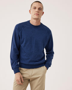 Jersey de hombre de algodón Supima & Cachemira azul índigo Sweat BFP9314-02