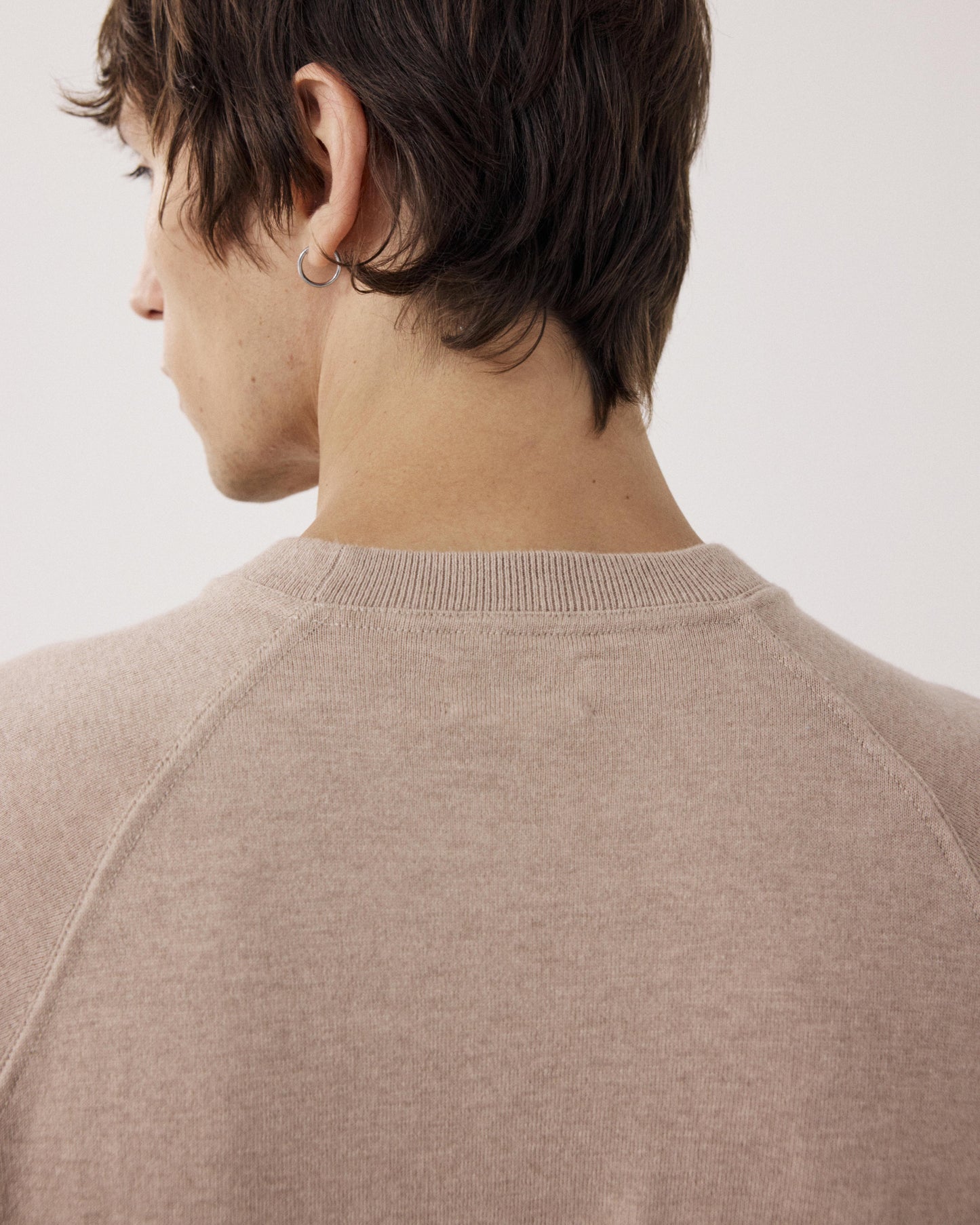 Jersey de hombre de algodón Supima & Cachemira y cachemira beige Sweat BFP9314-06