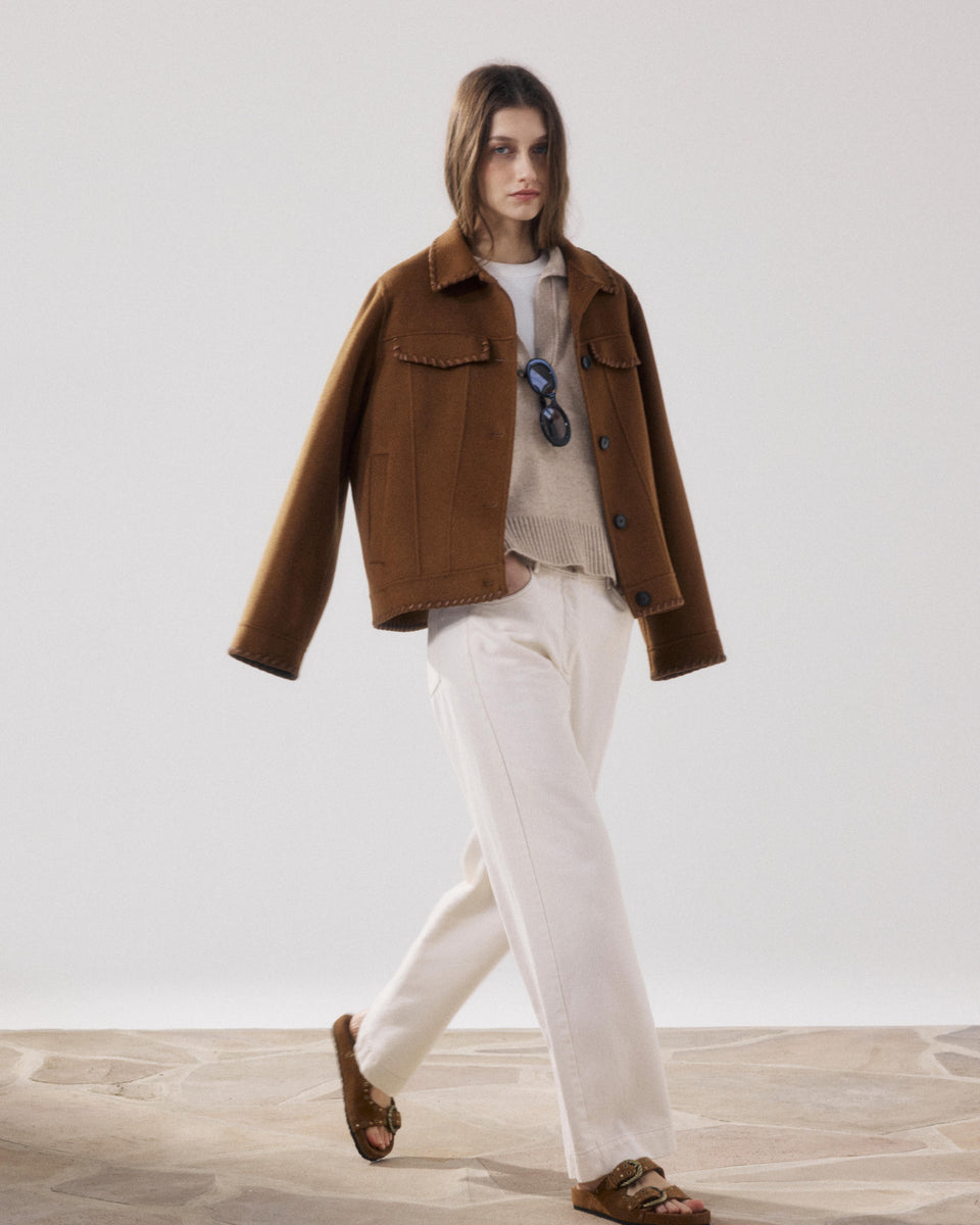 Pad Women's Beige Lyocell & Cotton Pants - Image principale