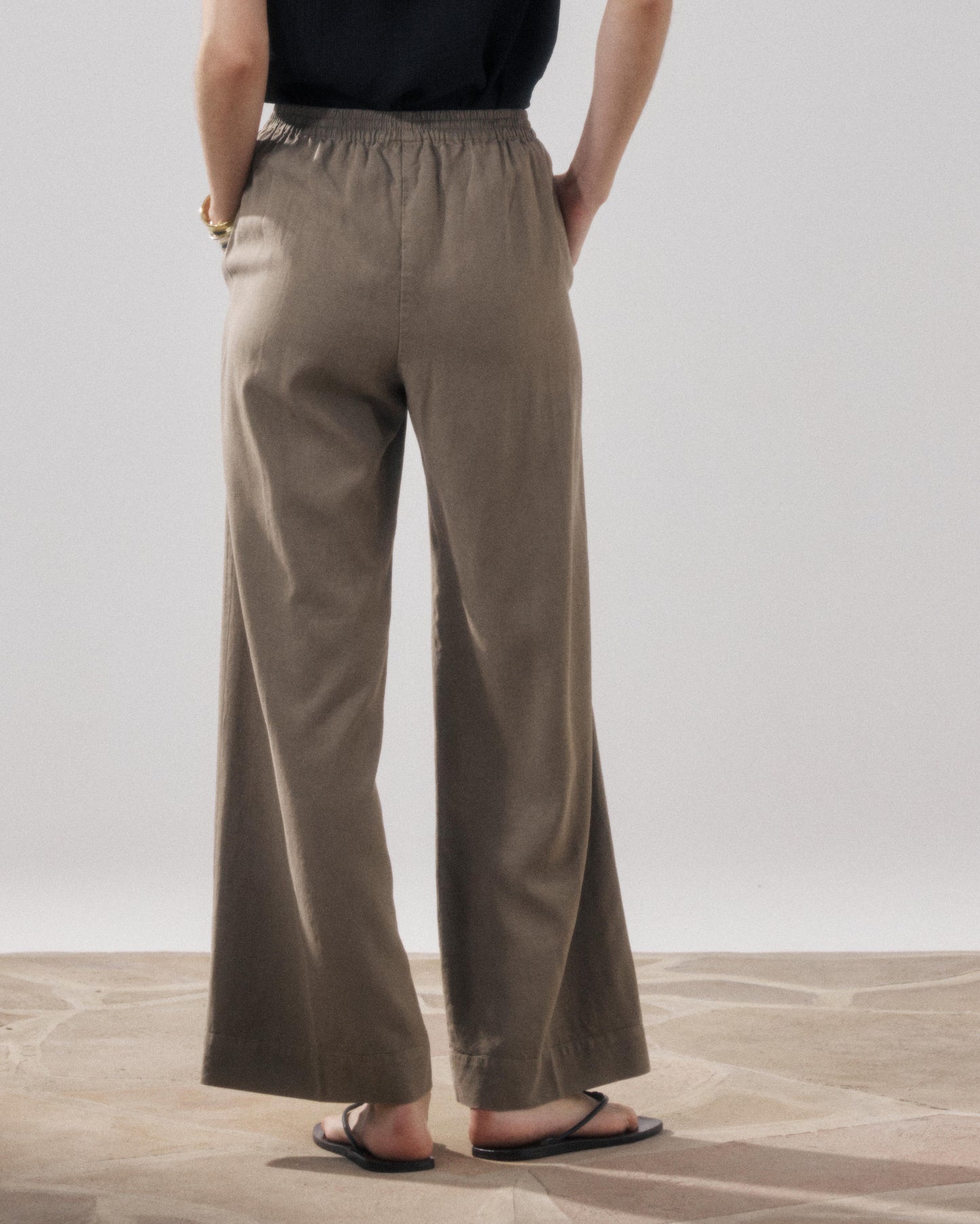 Pantalones de mujer de Lyocell & Algodón caqui Palermo BFPB608-34