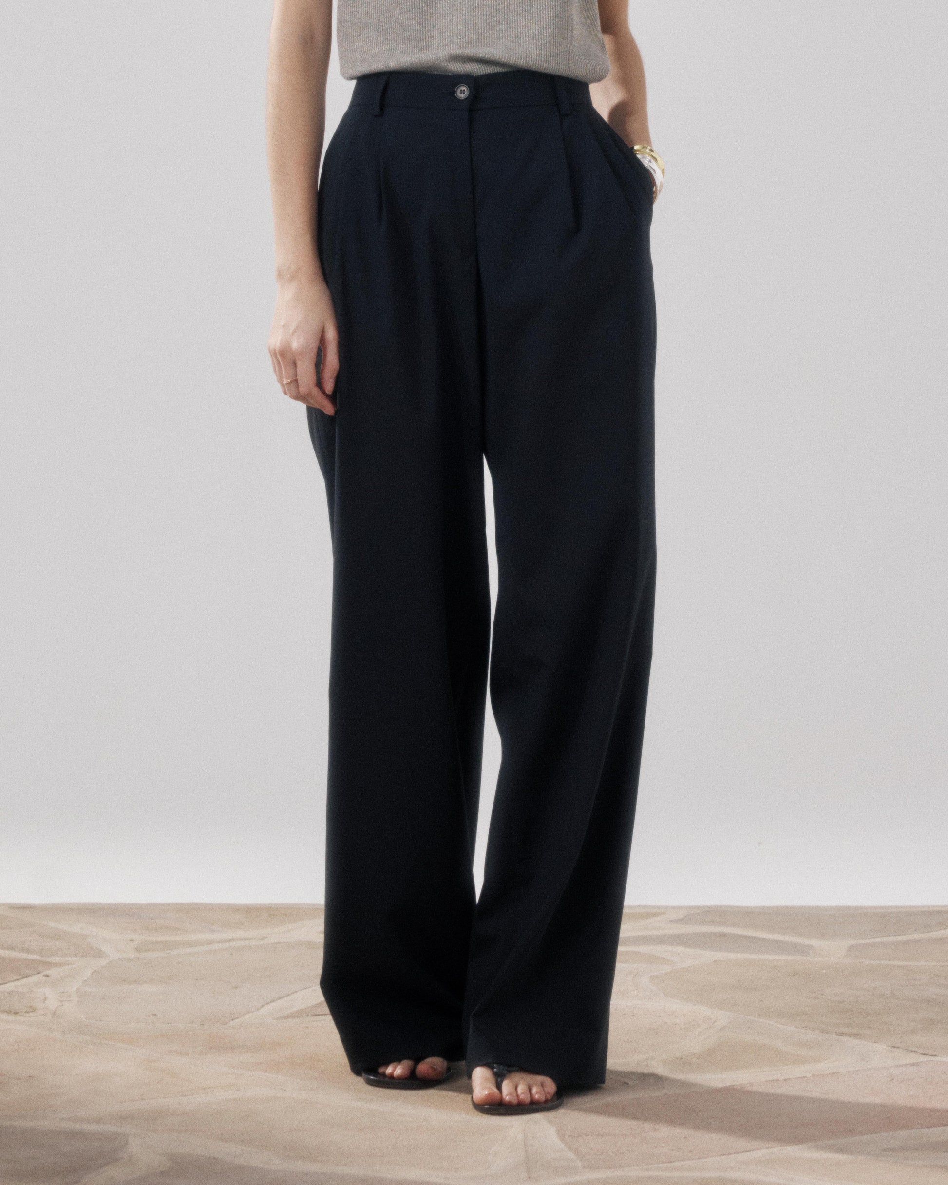 Pantalon Femme en Laine Noir Panache BFPC614-03