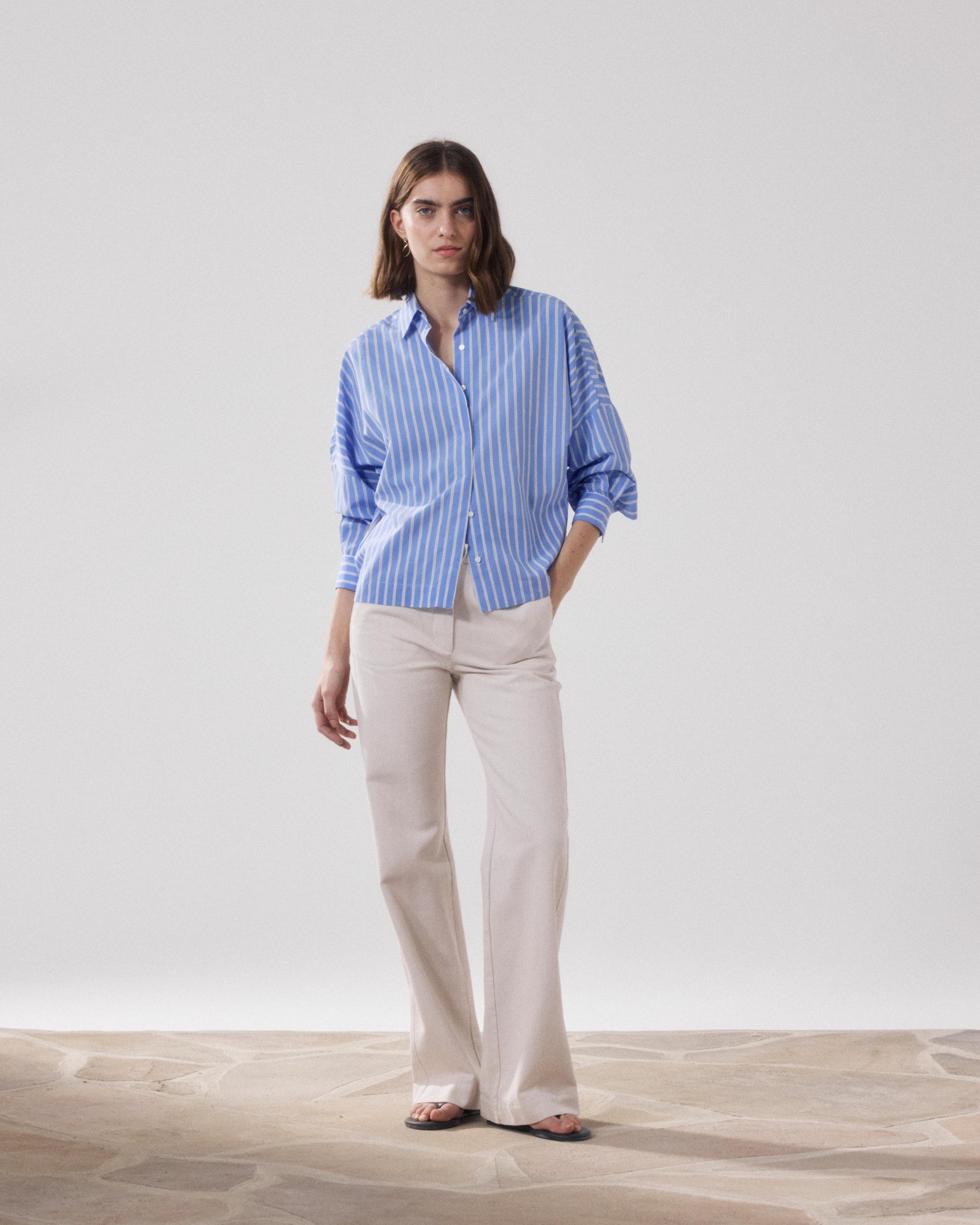 Pantalon Femme en Lyocell & Coton Beige Pandore BFPD601-21