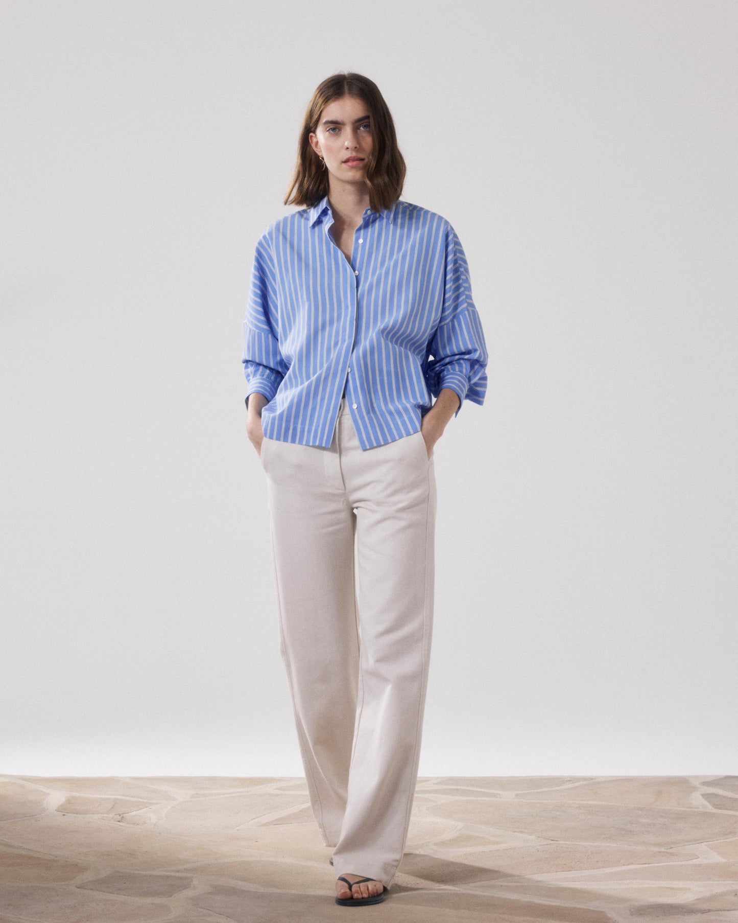 Pantalon Femme en Lyocell & Coton Beige Pandore BFPD601-21