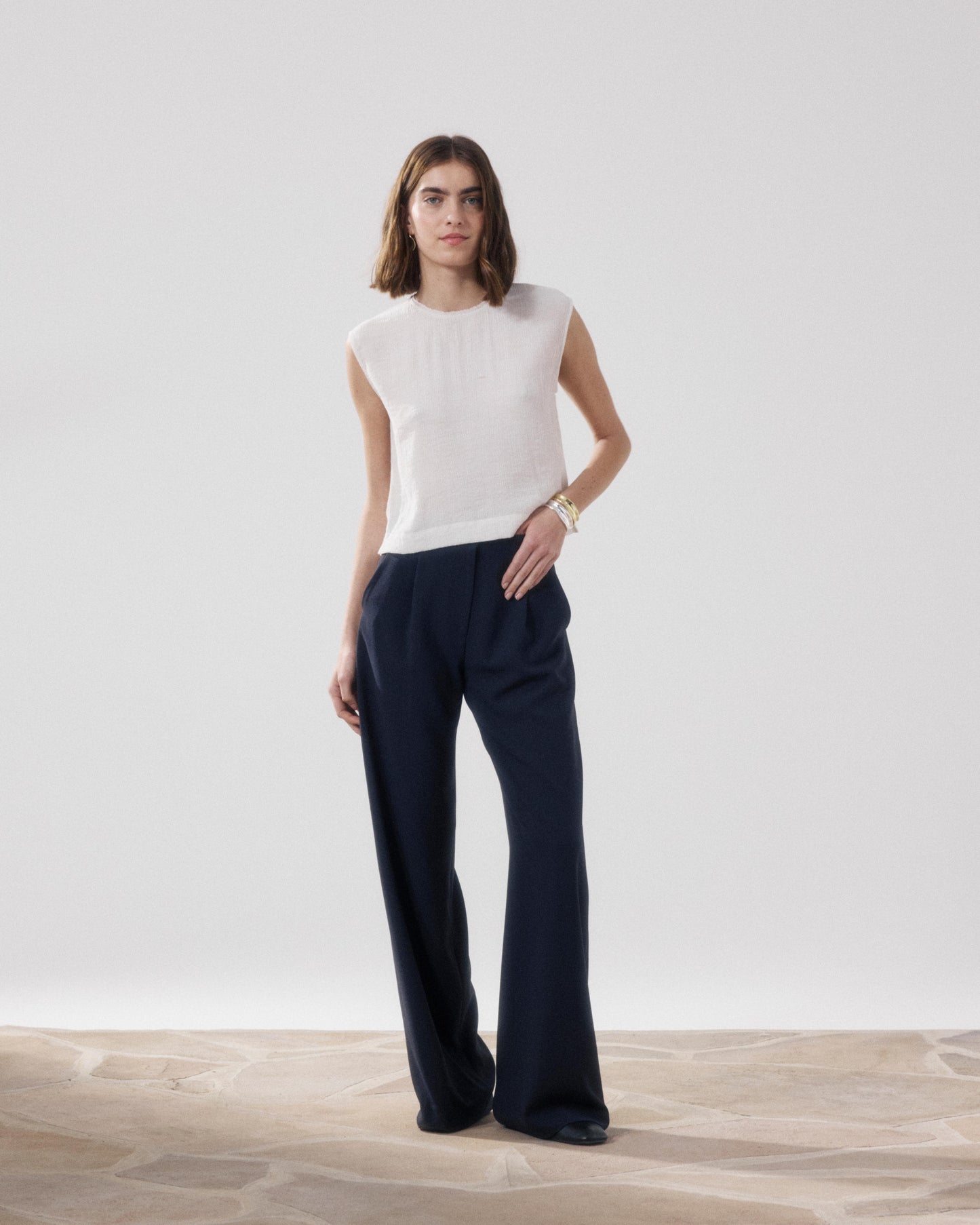 Women's Midnight Blue Crepe Pants Paradise BFPE613-02