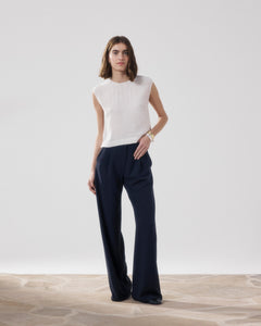 Women's Midnight Blue Crepe Pants Paradise BFPE613-02