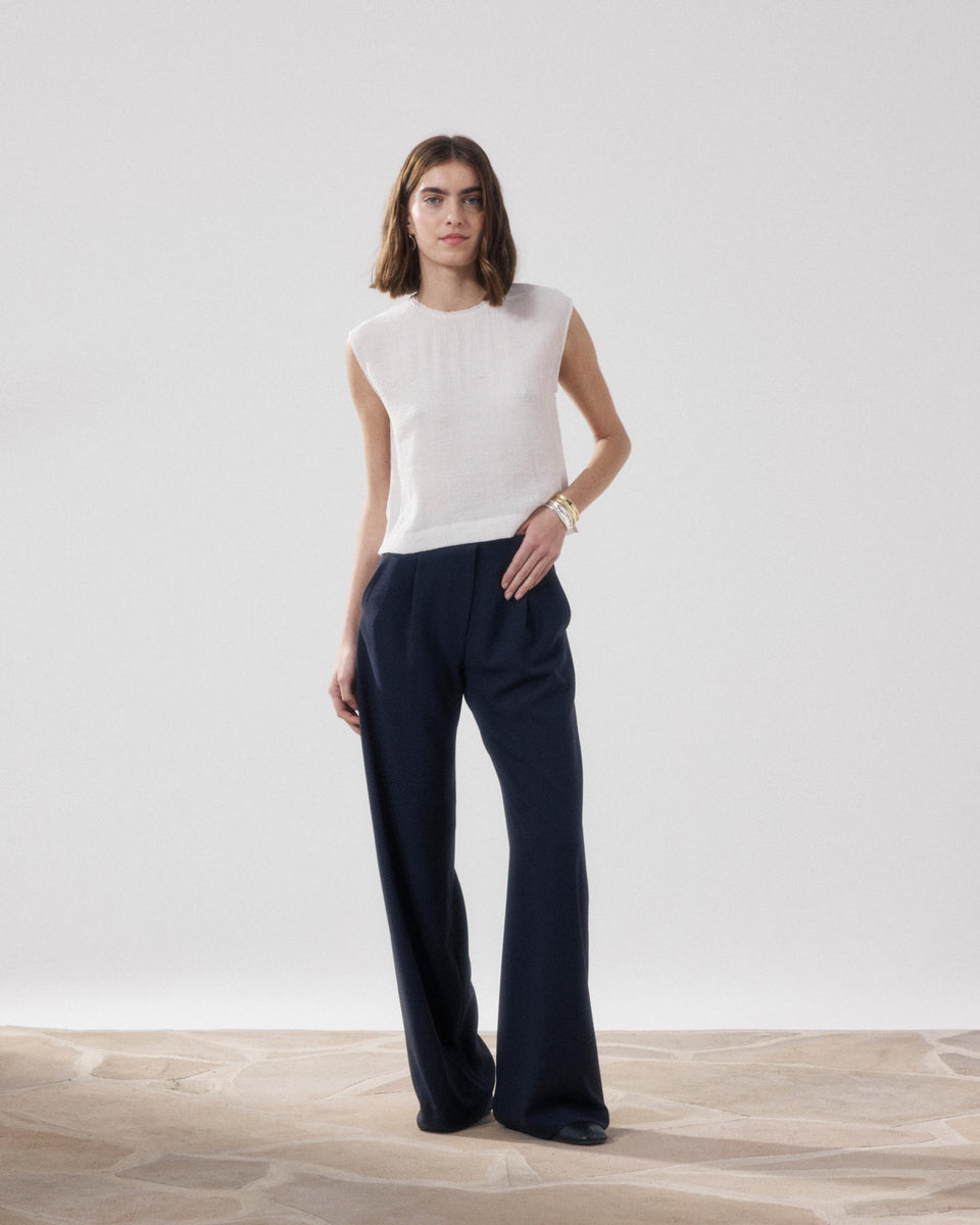 Paradise Women's Bleu Nuit Crepe Pants - Image principale