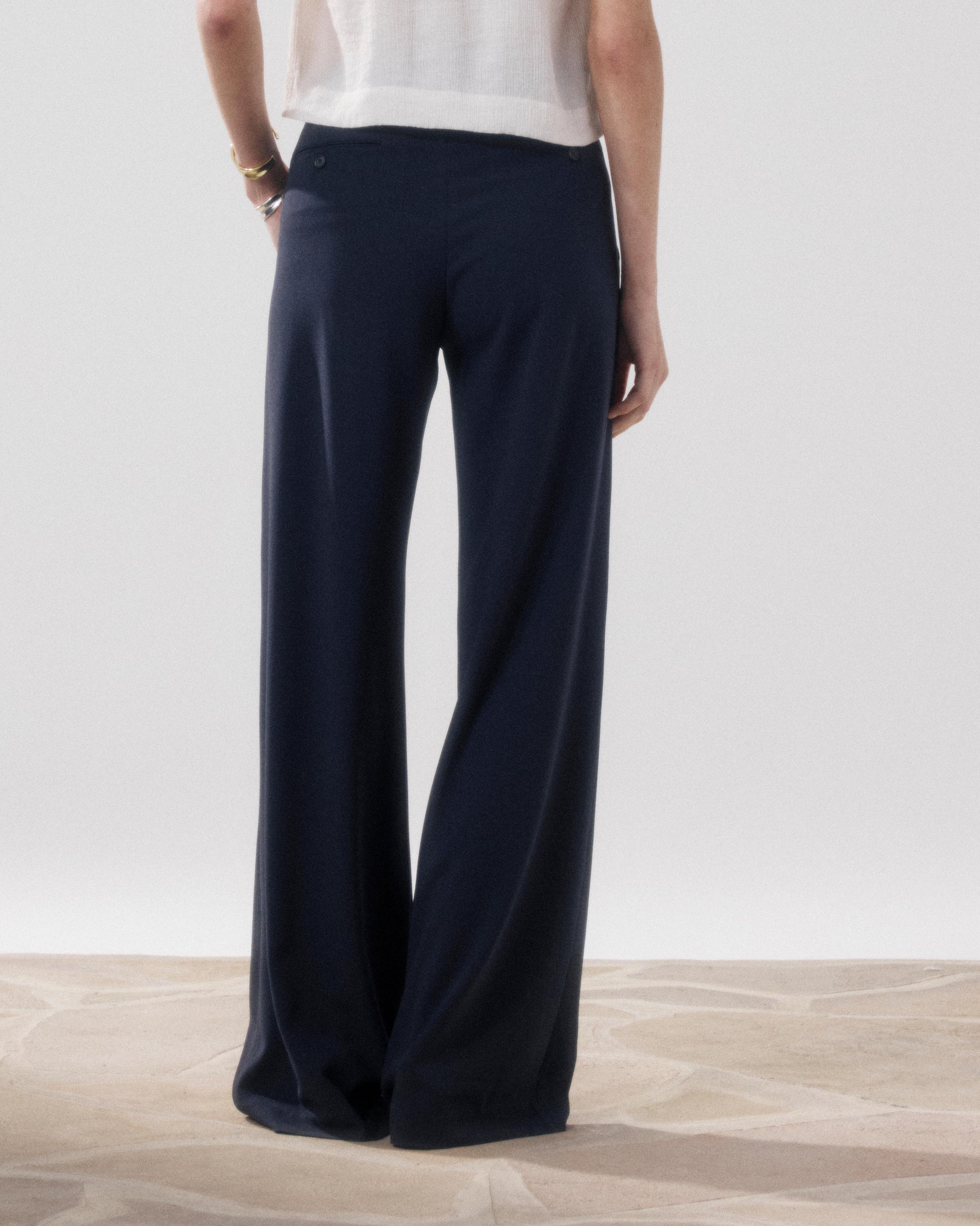 Women's Midnight Blue Crepe Pants Paradise BFPE613-02