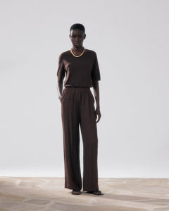 Women's Brown Cotton Pants Landscape BFPH634-09