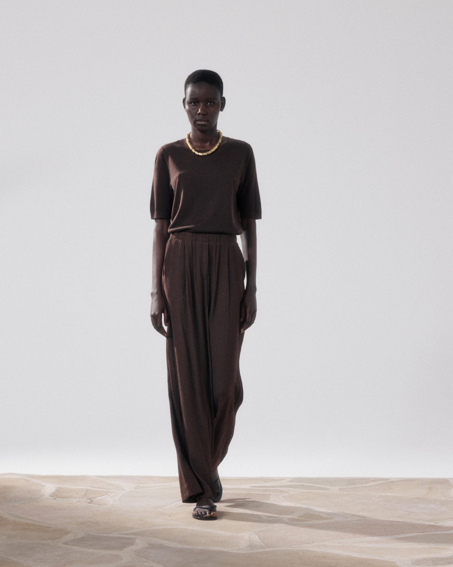 Women's Brown Cotton Pants Landscape BFPH634-09