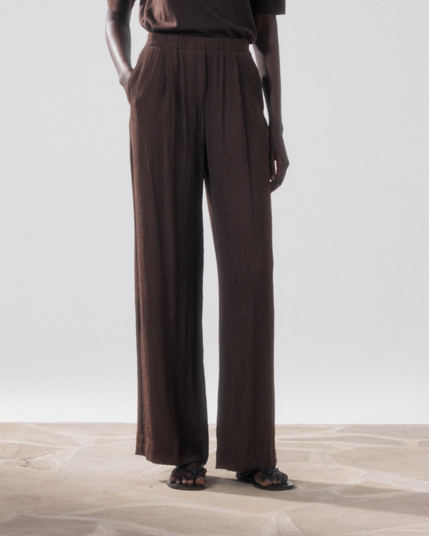 Women's Brown Cotton Pants Landscape BFPH634-09