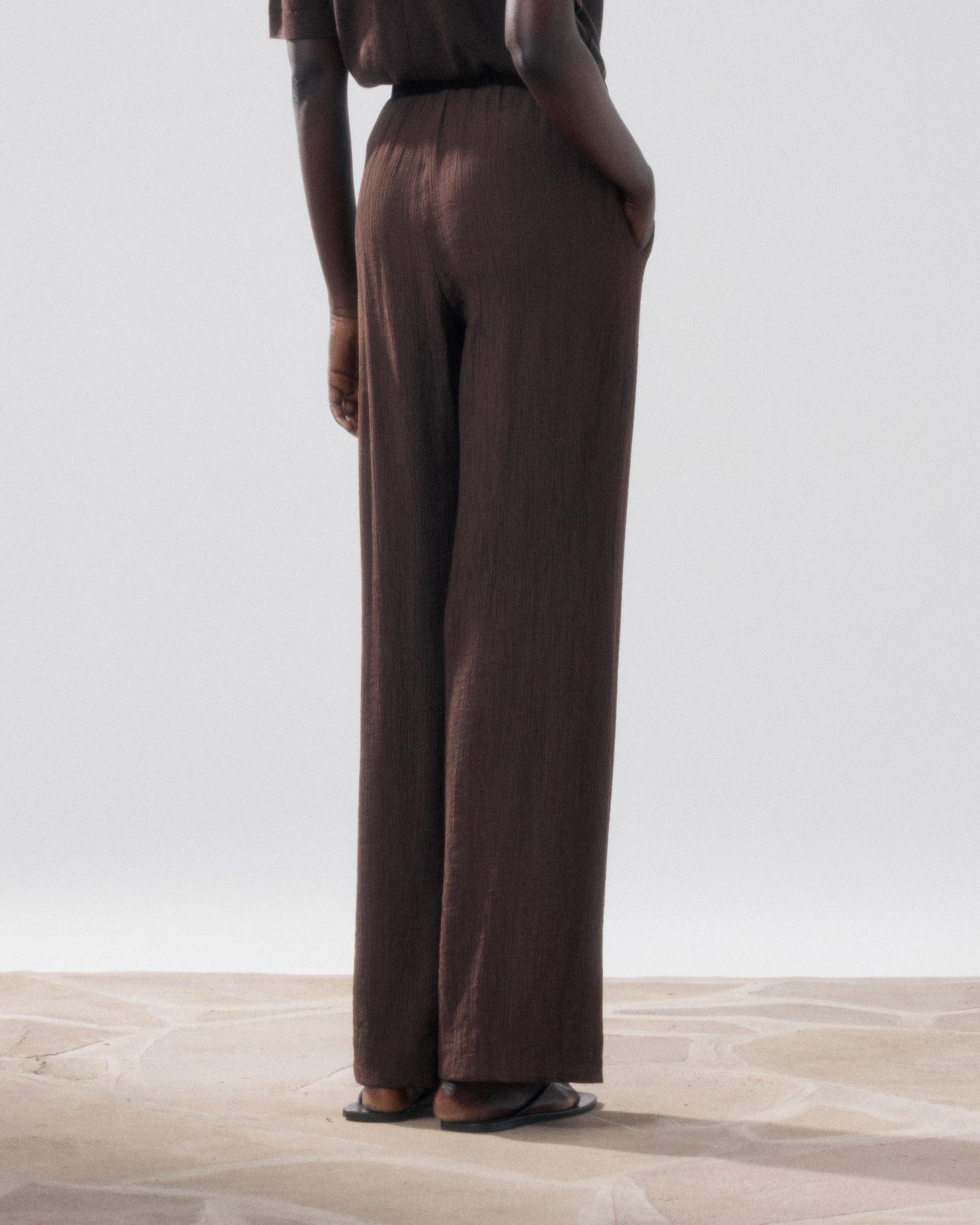 Women's Brown Cotton Pants Landscape BFPH634-09